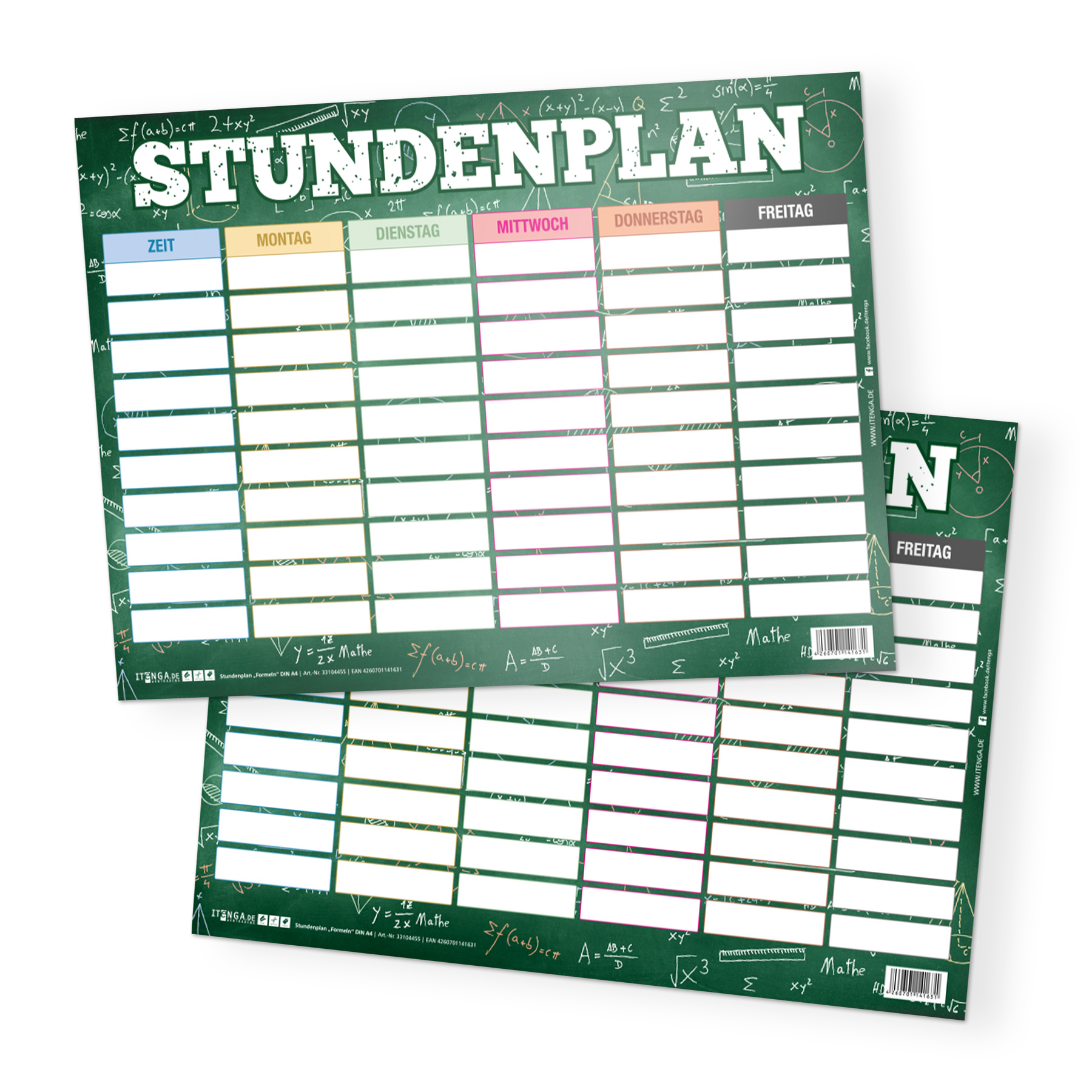 itenga Stundenplan Formeln DIN A4 300 g/qm einseitig abw...