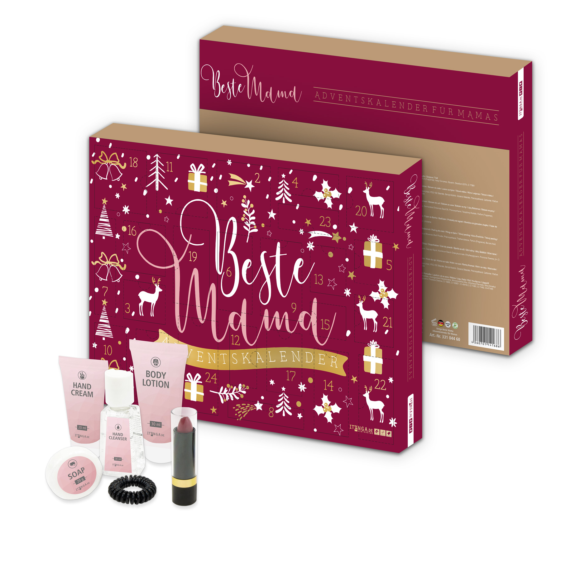 itenga Adventskalender Beste Mama rot gold