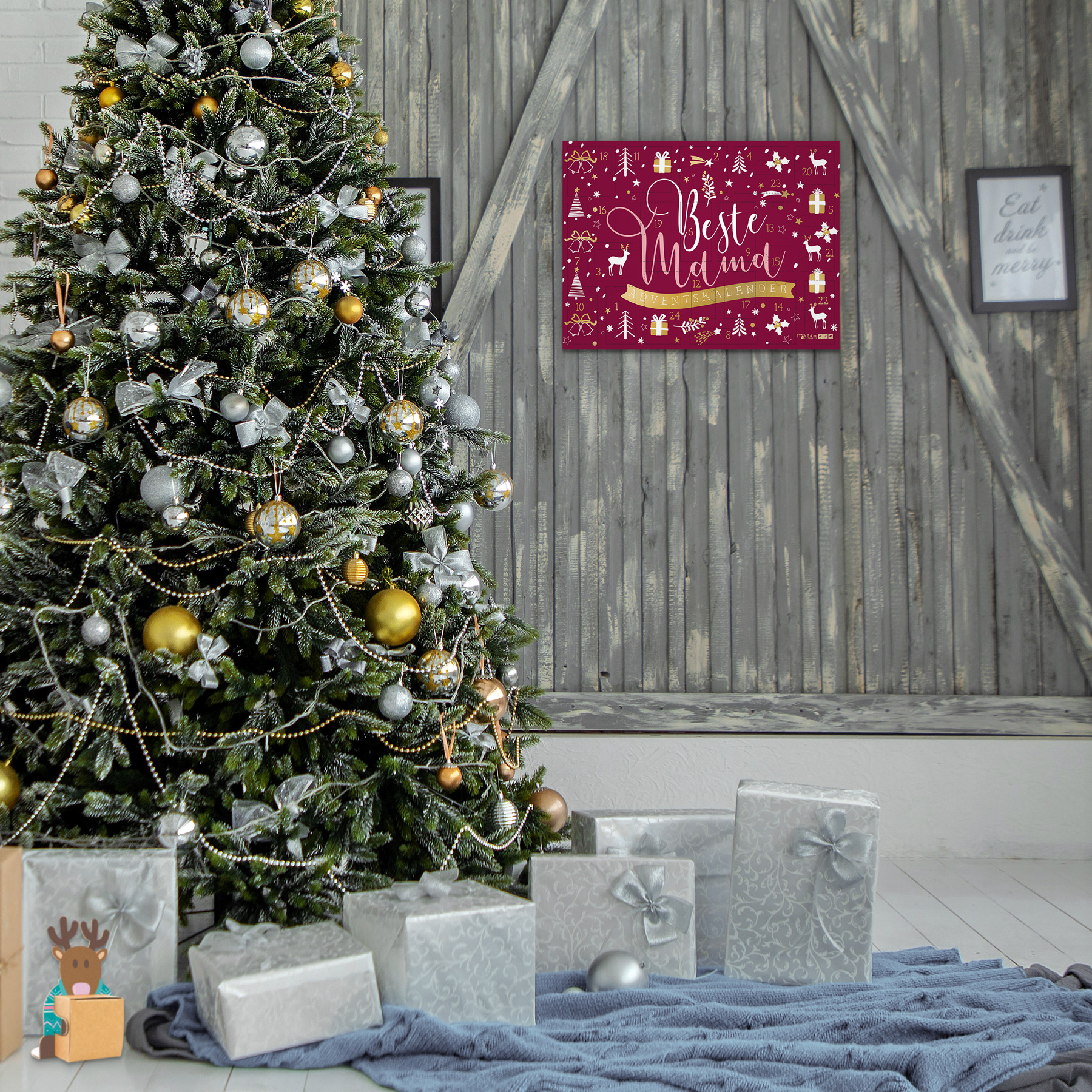 itenga Adventskalender Beste Mama rot gold