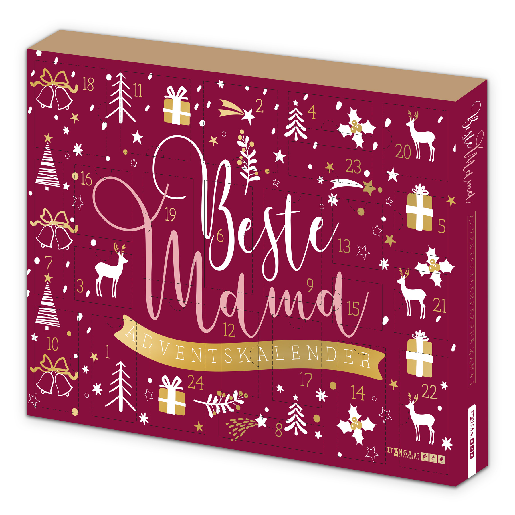 itenga Adventskalender Beste Mama rot gold
