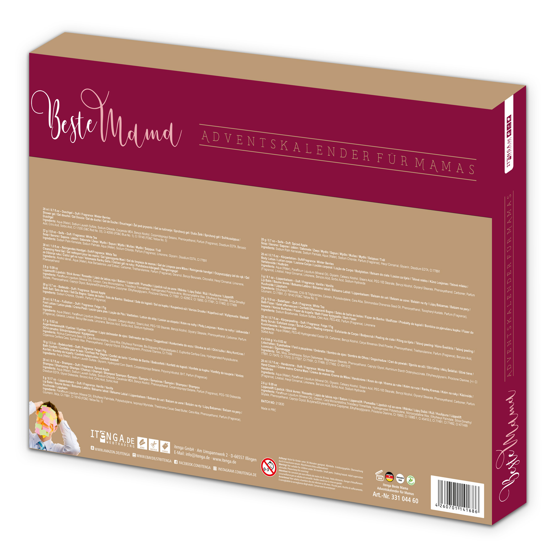 itenga Adventskalender Beste Mama rot gold