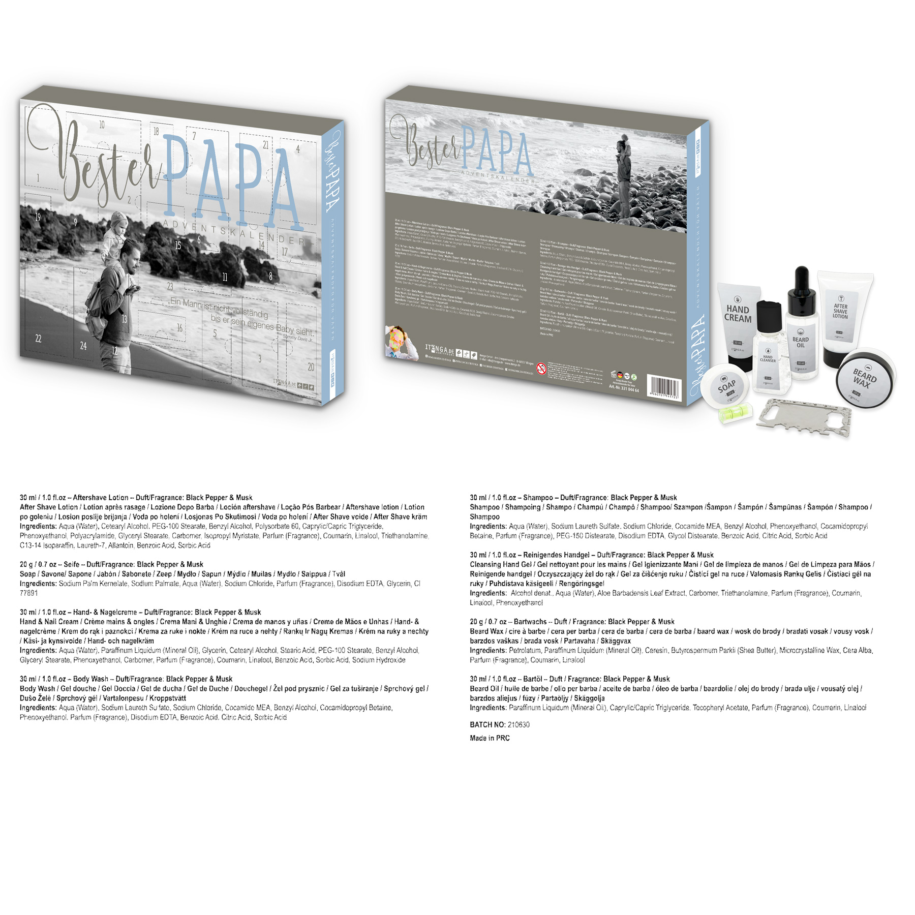 itenga Adventskalender gef�llt "Bester Papa" Fotomotiv