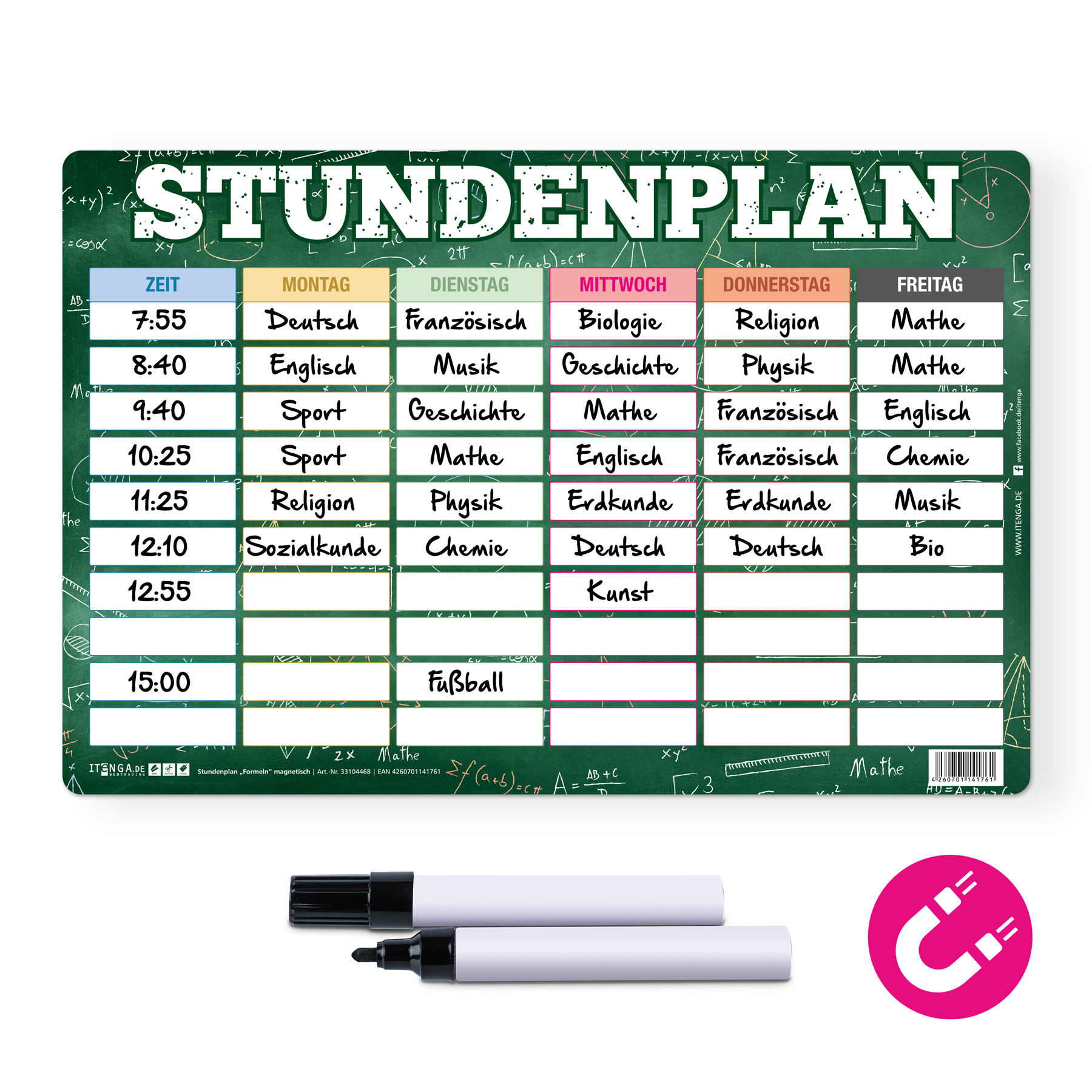 itenga Stundenplan magnetisch Formeln 30 x 20 cm