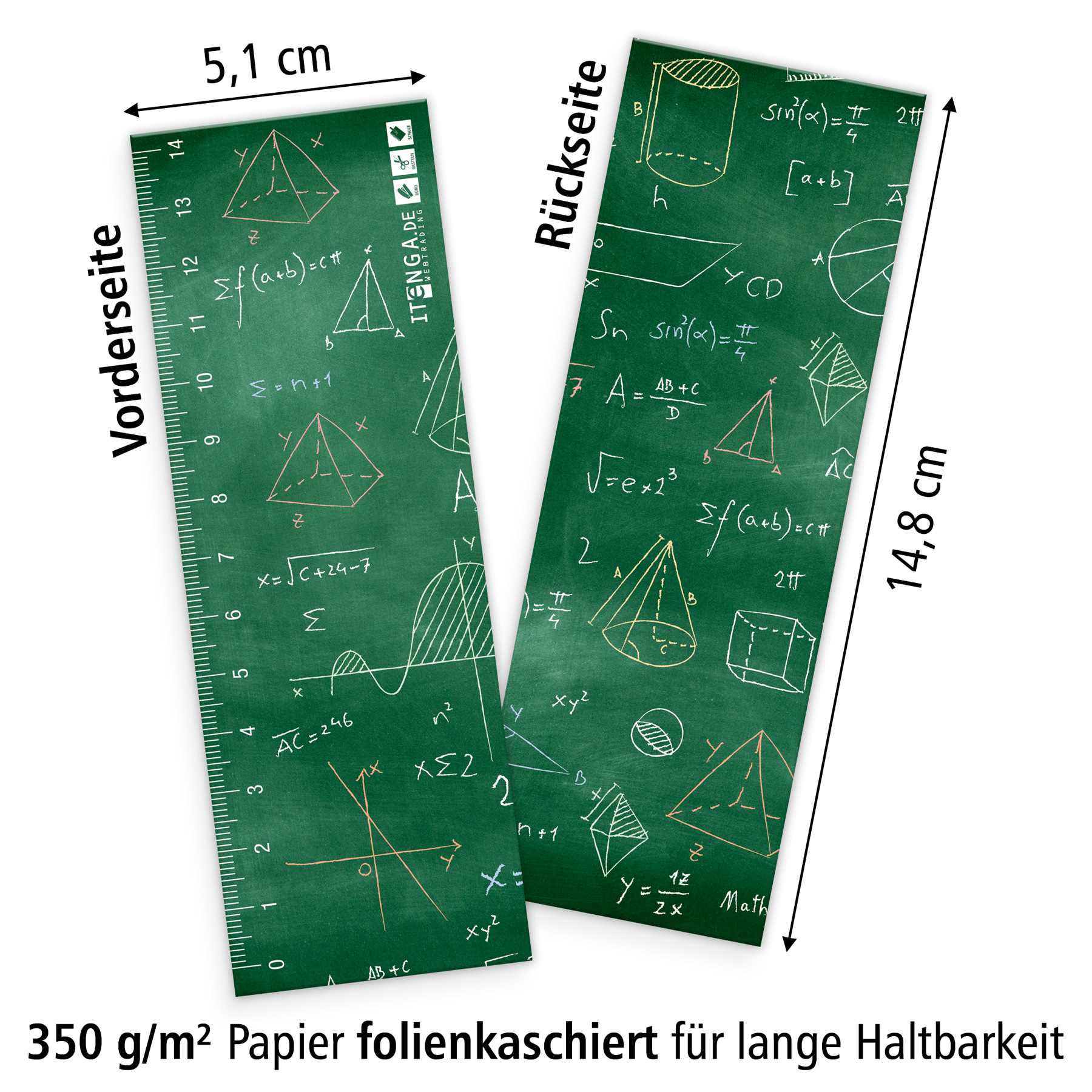 itenga Lesezeichen Formeln 5,1 x 14,8 cm 300 g/qm folien...