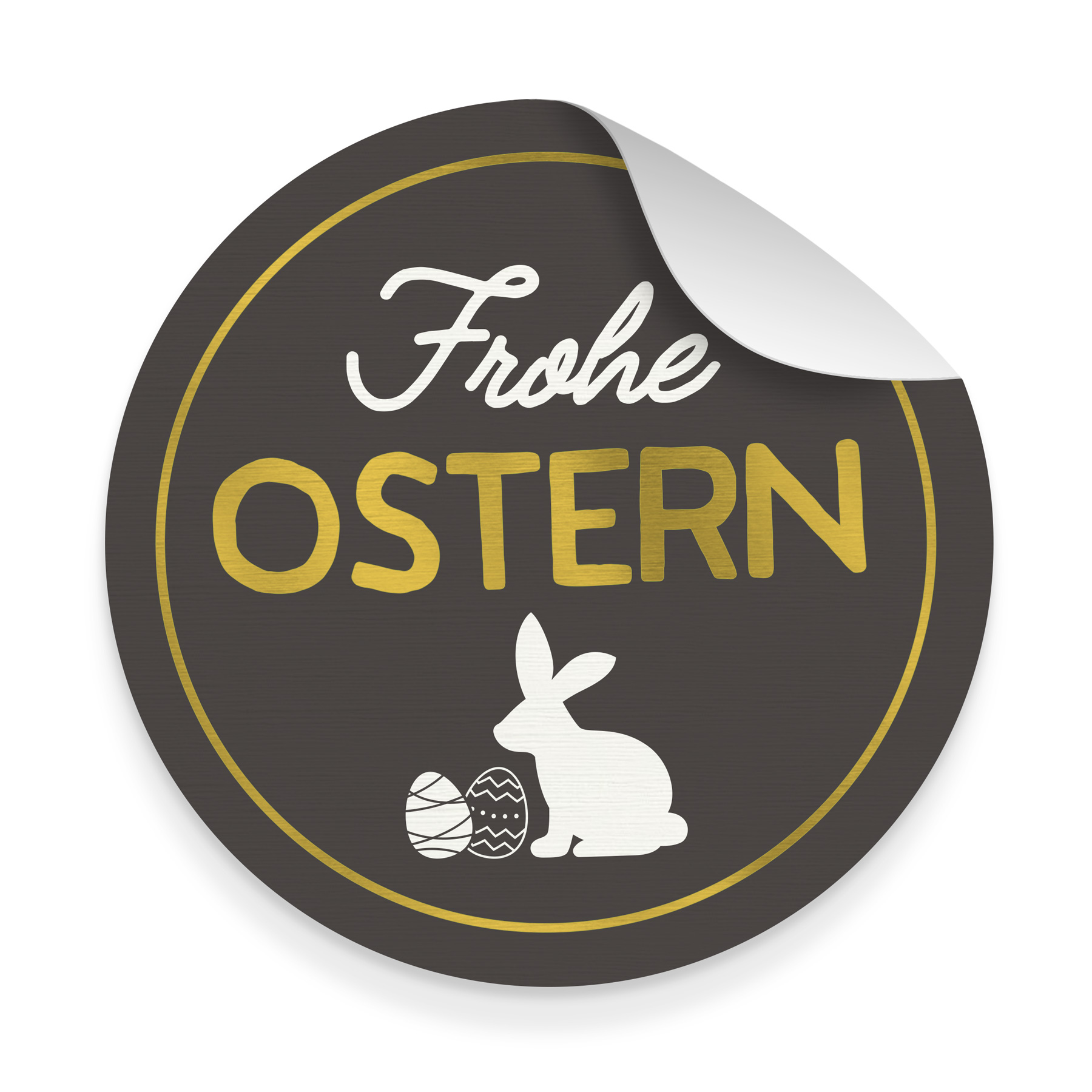 5x groe Sticker Aufkleber Frohe Ostern Hase dunkelgrau ...