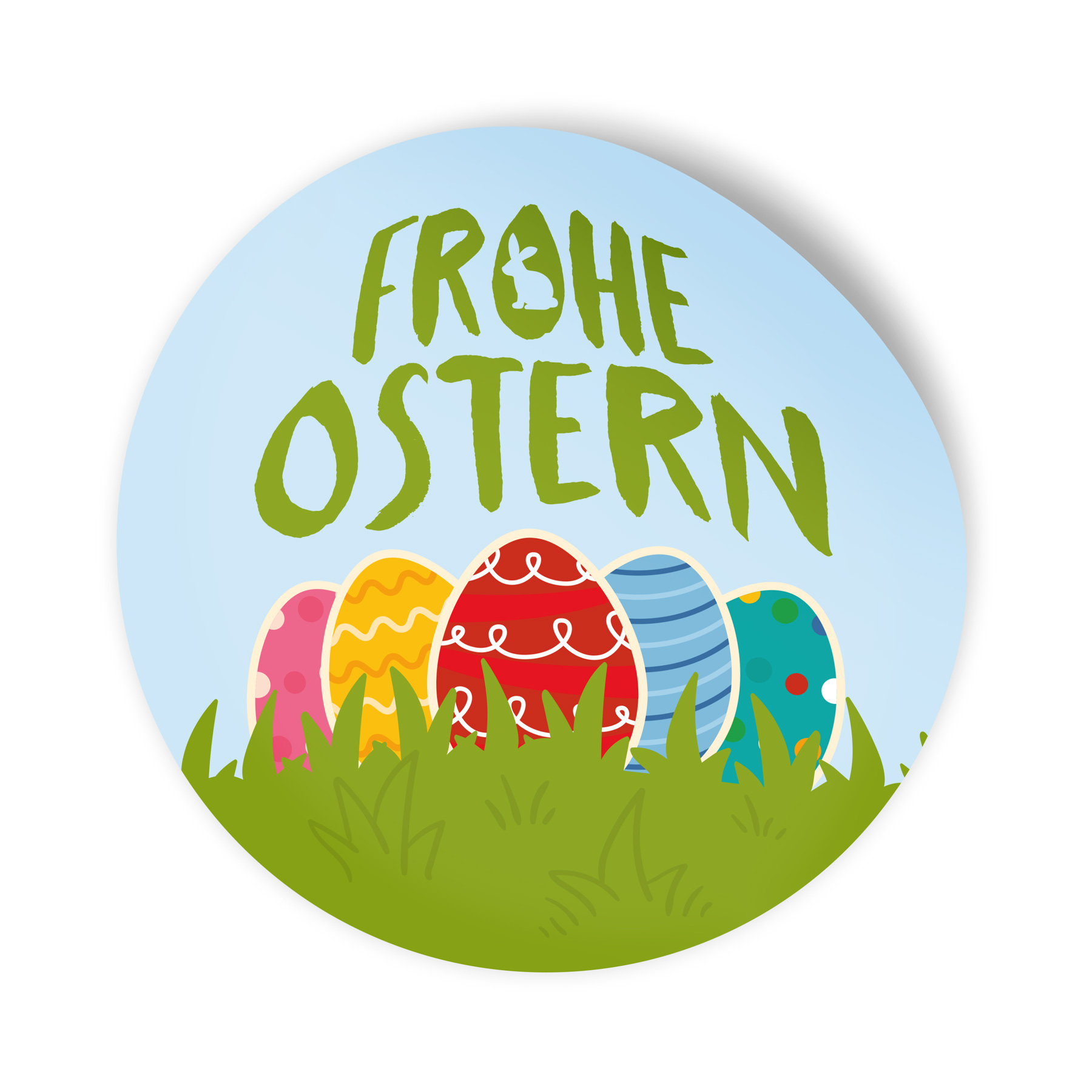 itenga Aufkleber Frohe Ostern bunt 4cm (Motiv 212) 24 St�ck