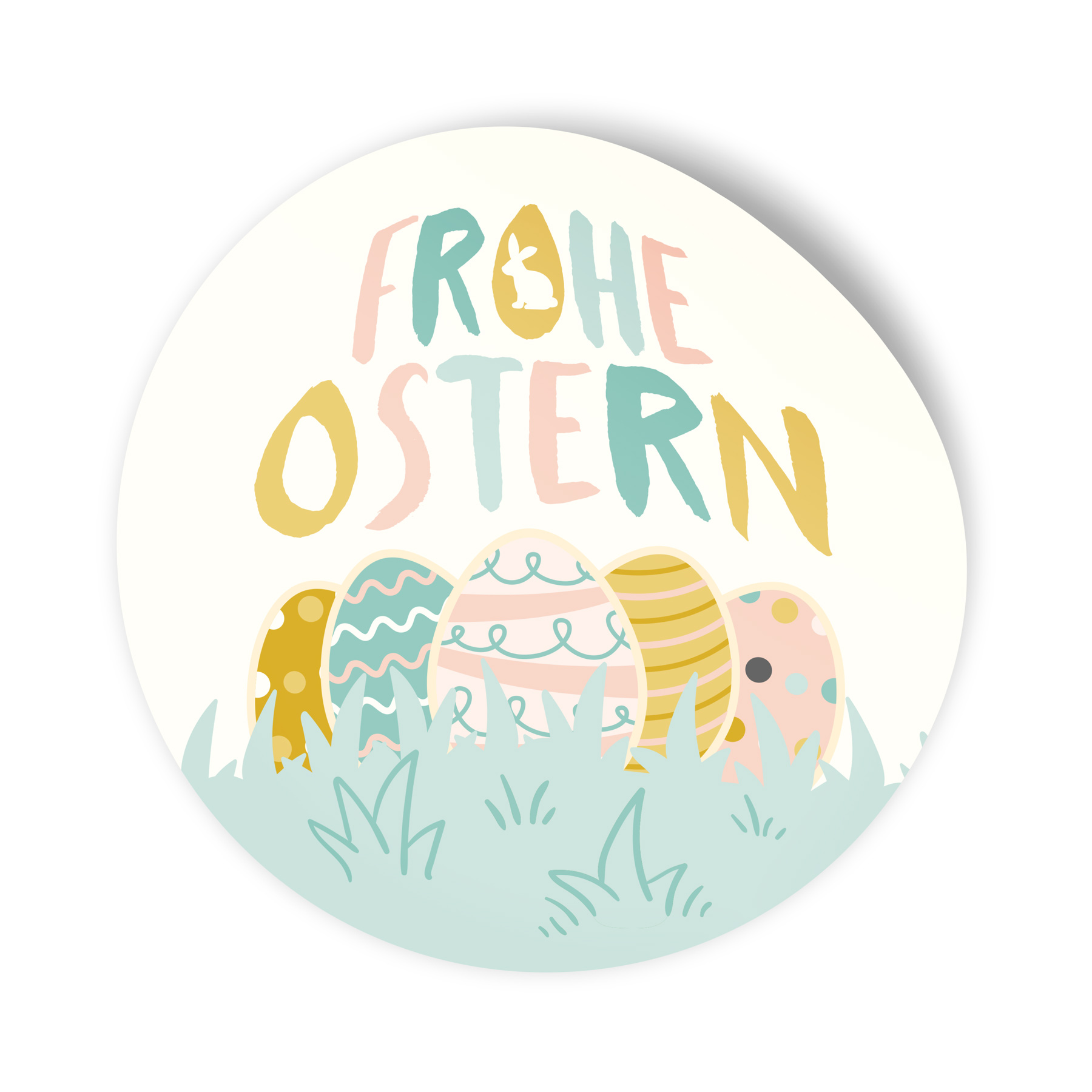 itenga Aufkleber Frohe Ostern pastell 4cm (Motiv 213) 24...