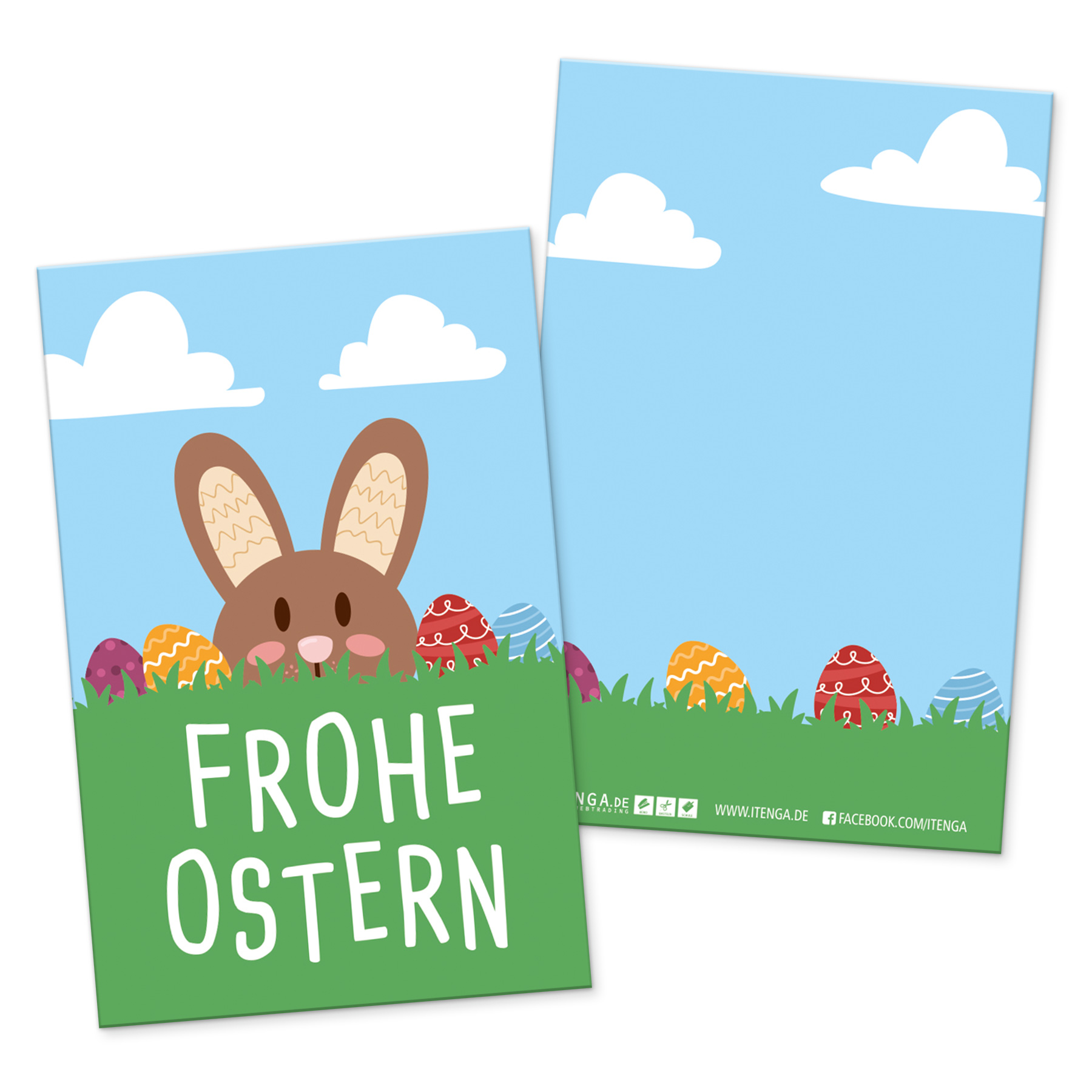 itenga 24 x Geschenkekarten Frohe Ostern Hasenbande in V...