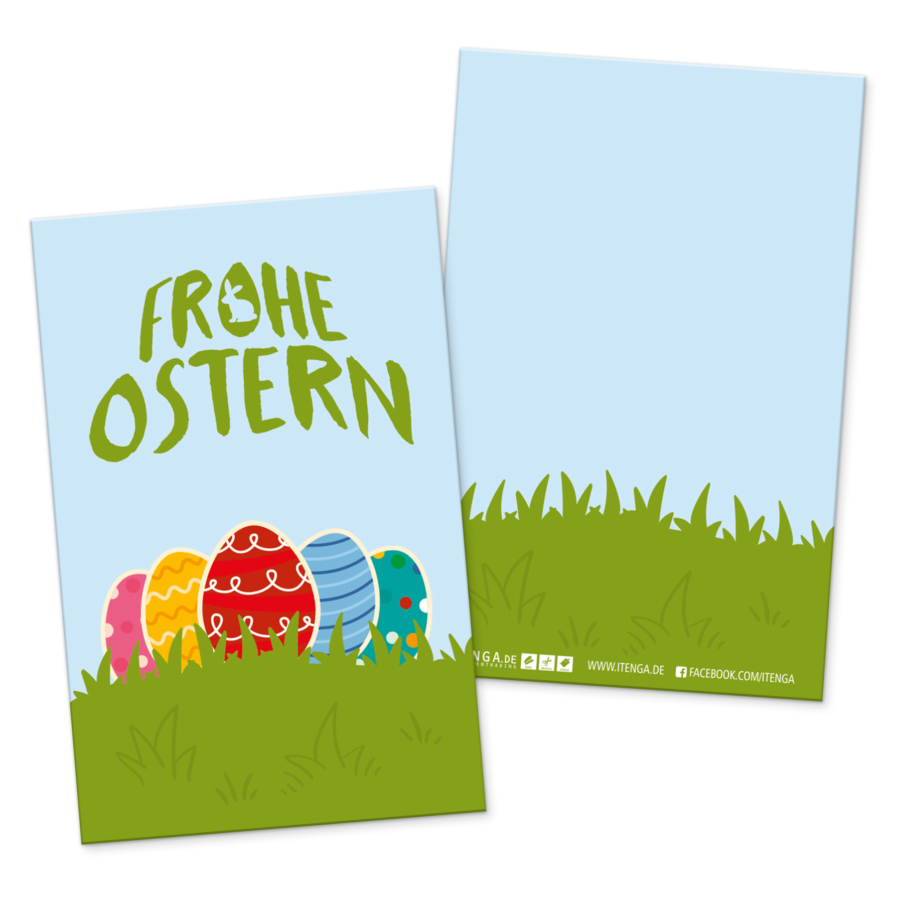 ITENGA 24 x Geschenkekarten Frohe Ostern Ostereier bunt ...