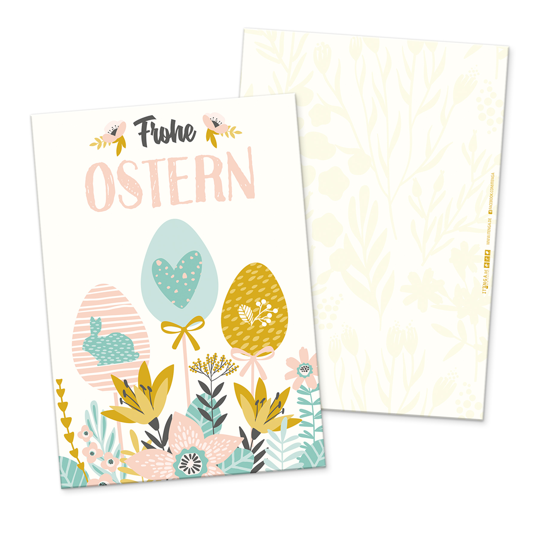 ITENGA 12 x Postkarte Gru�karte Frohe Ostern Mix mit 4 M...