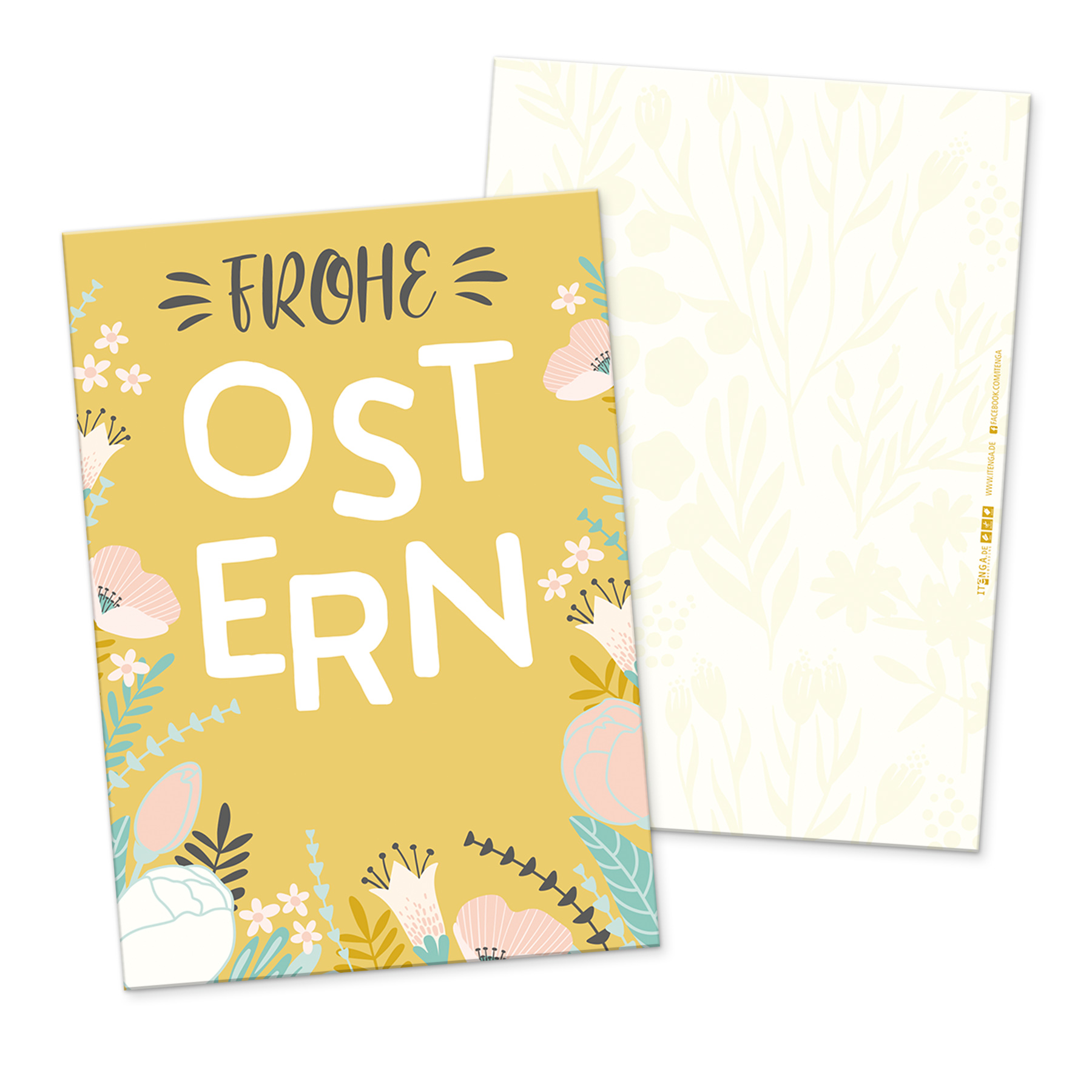ITENGA 12 x Postkarte Gru�karte Frohe Ostern Mix mit 4 M...