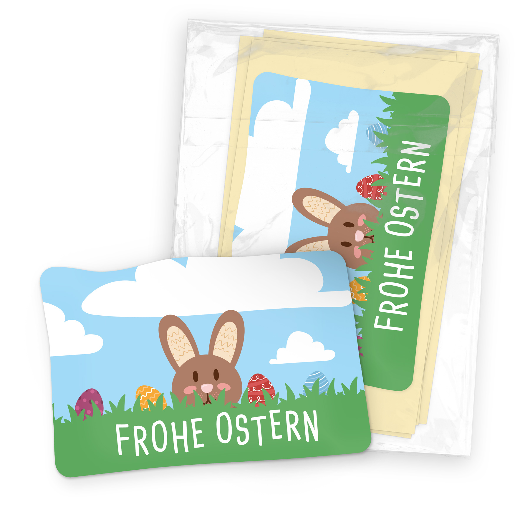 ITENGA 10x Sticker Frohe Ostern Hasenbande rechteckig 6 ...