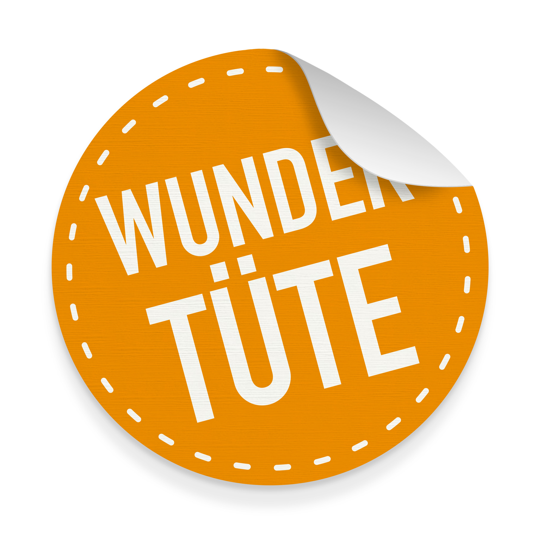 5x gro�e Sticker Aufkleber Wundert�te orange rund 9,5 cm