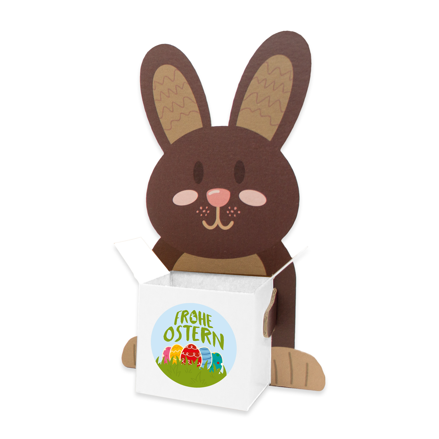 itenga Osternester Hasenbande 4x Hasenfiguren + 4x Karto...