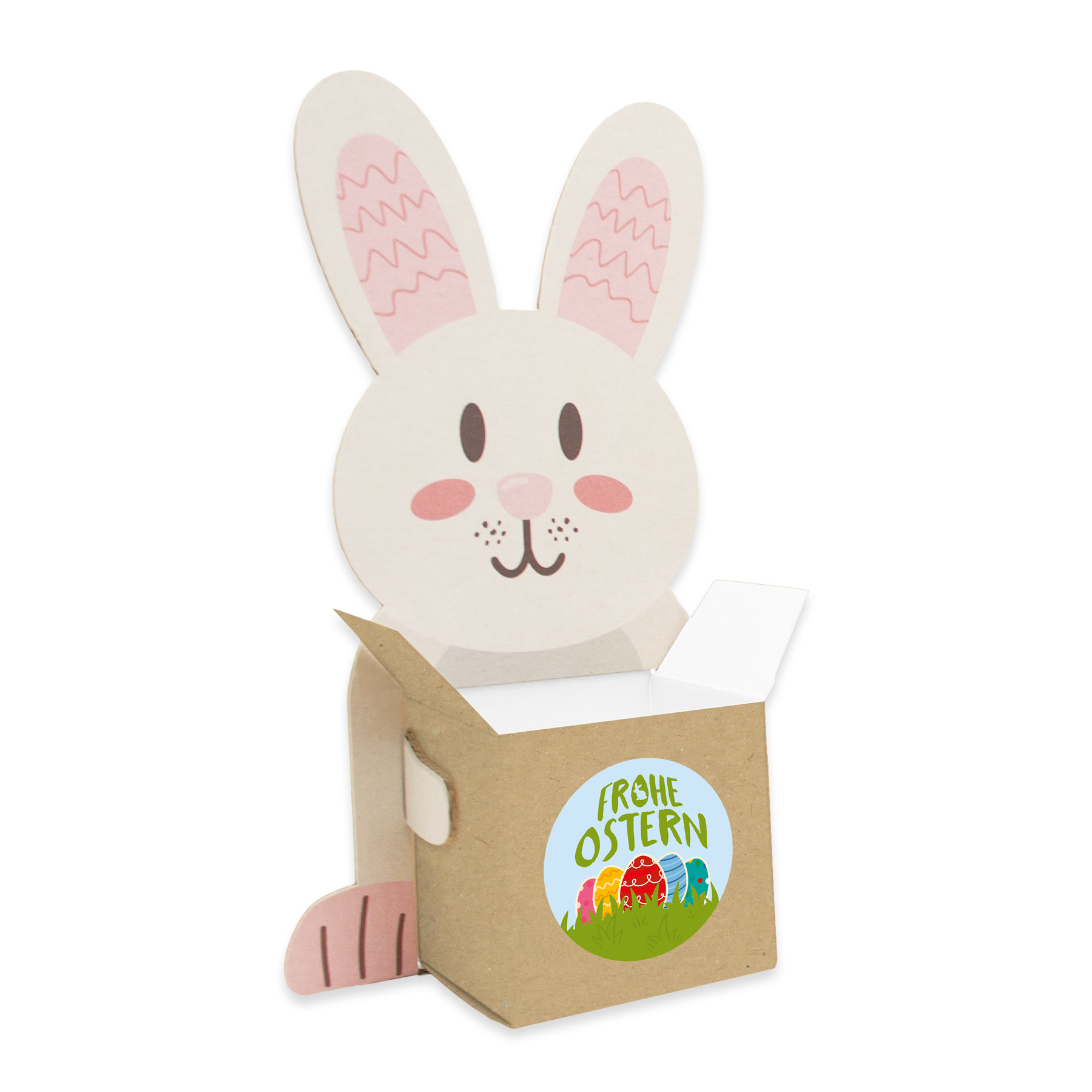 itenga Osternester Hasenbande 4x Hasenfiguren + 4x Karto...