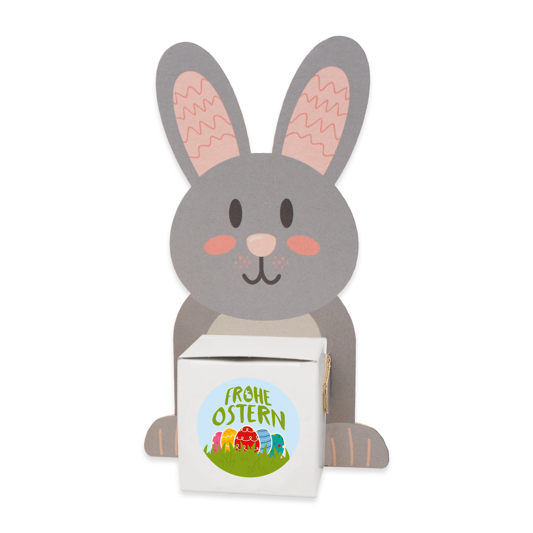 itenga Osternester Hasenbande 4x Hasenfiguren + 4x Karto...