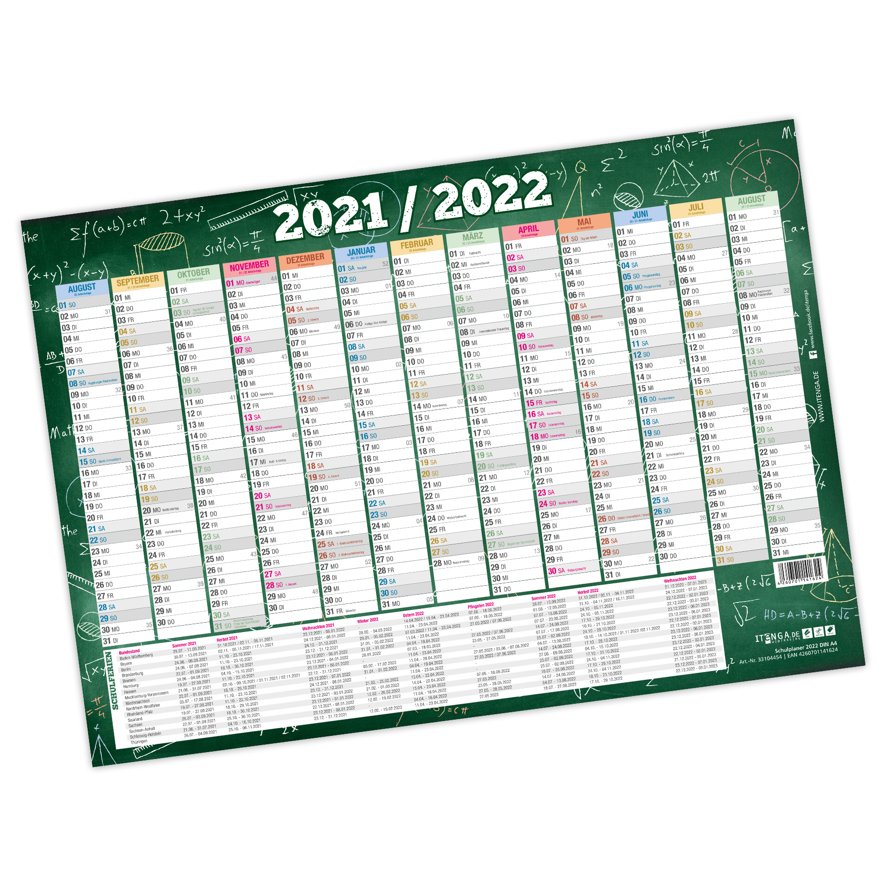 itenga Set Sch�lerkalender A2 und A4 und Stundenplan