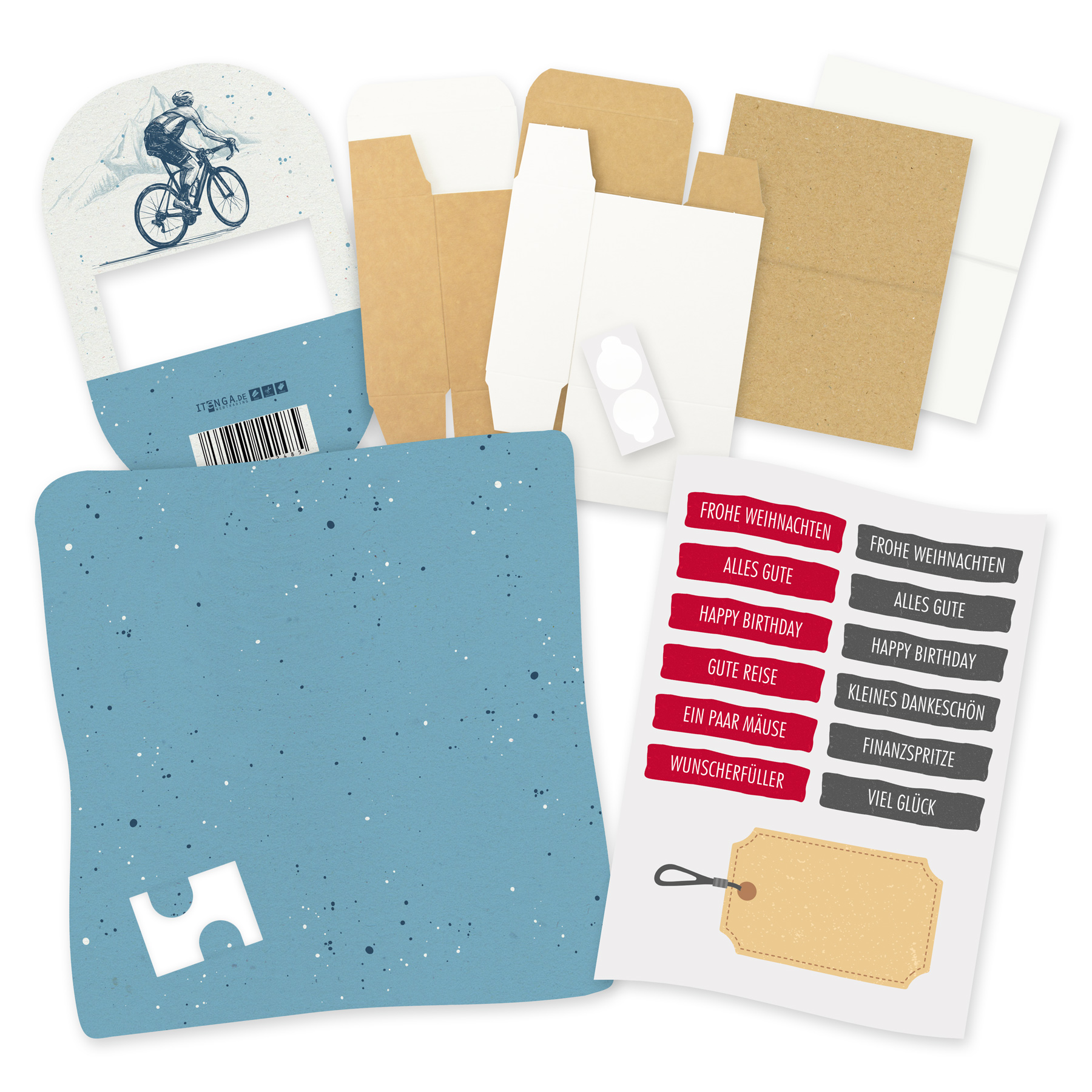 itenga Geldgeschenkverpackung Fahrrad Zeichnung (Motiv 1...