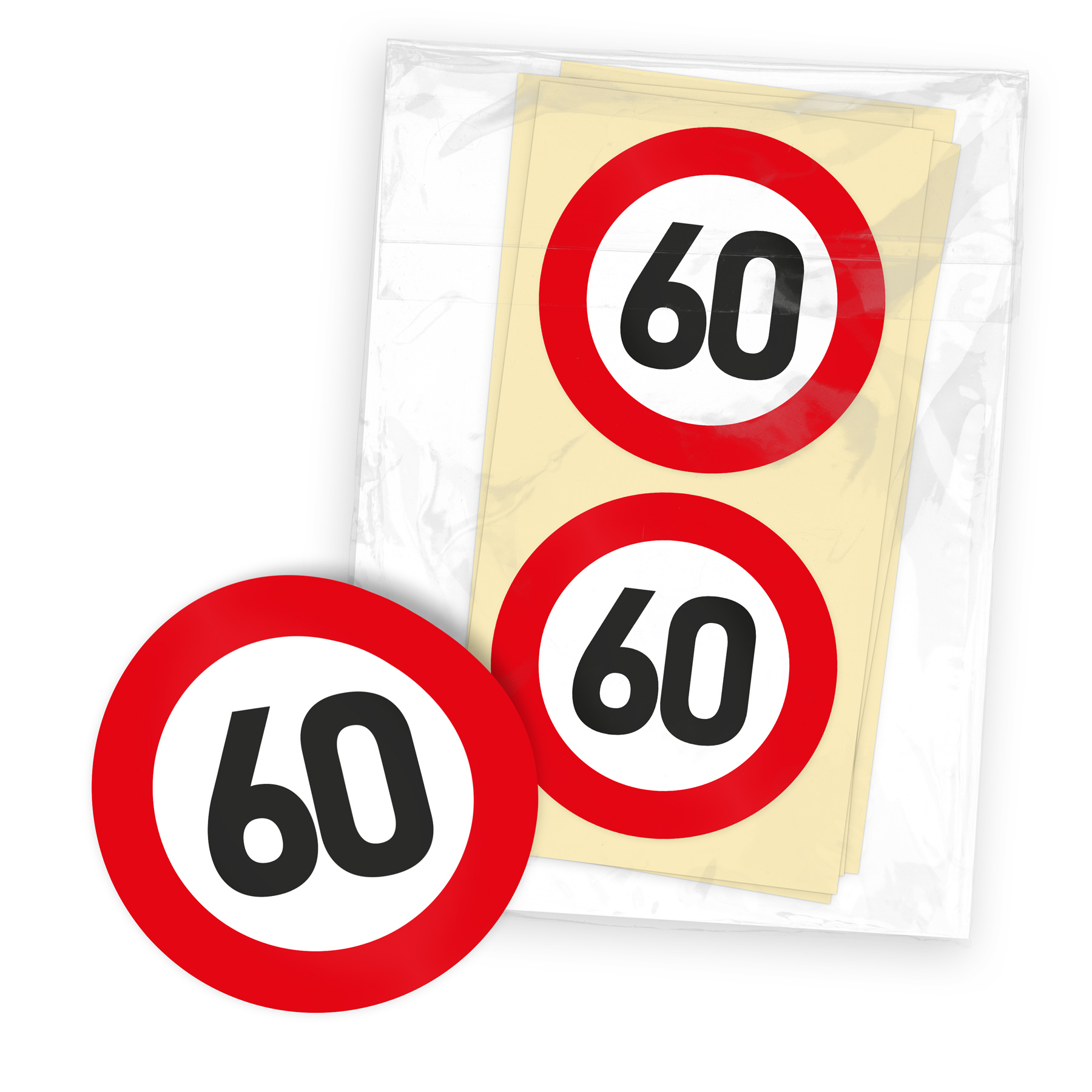 itenga 100x Sticker Verkehrszeichen 60 4cm rund schwarz ...