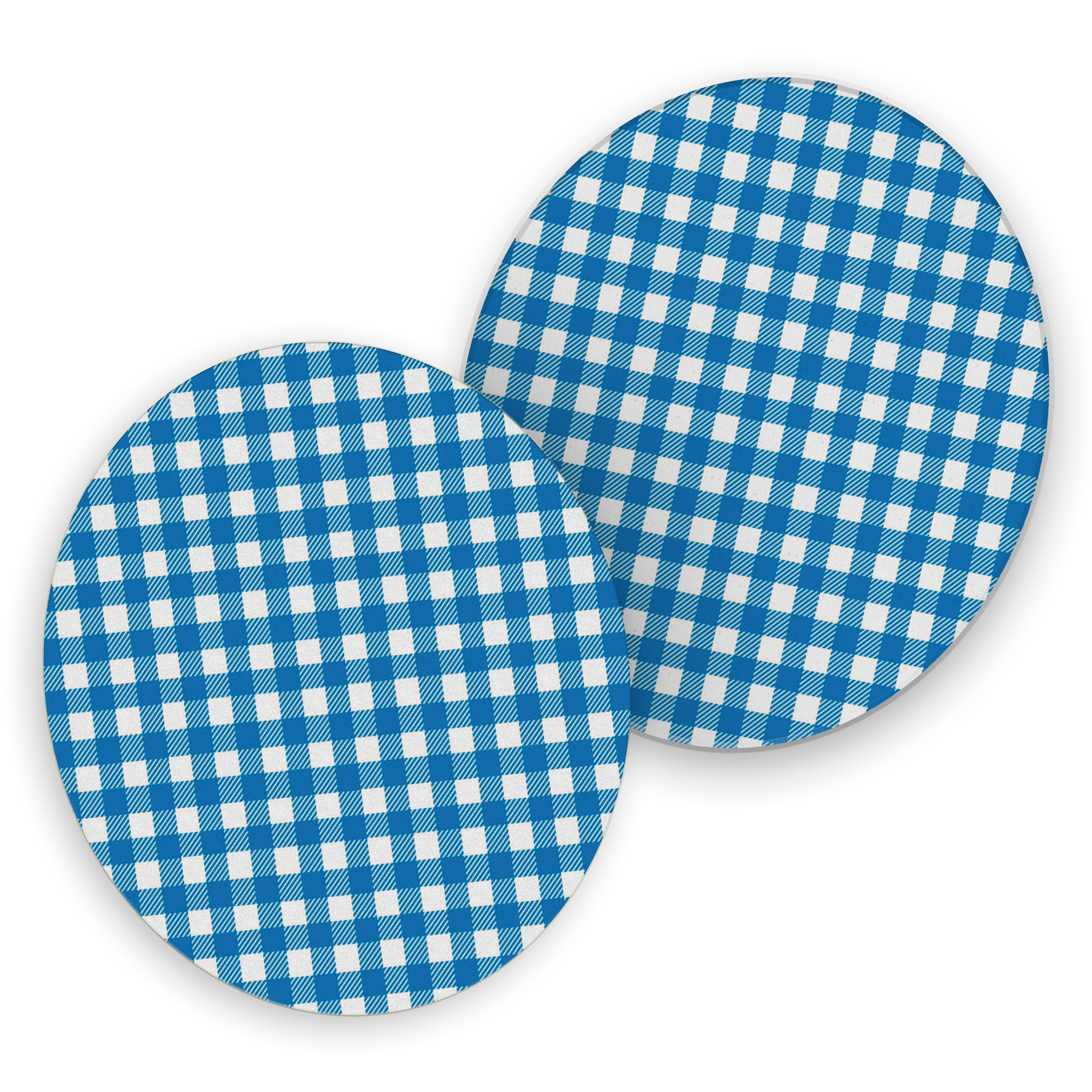 itenga 40x Bierdeckel blau wei� kariert Untersetzer 10,7cm