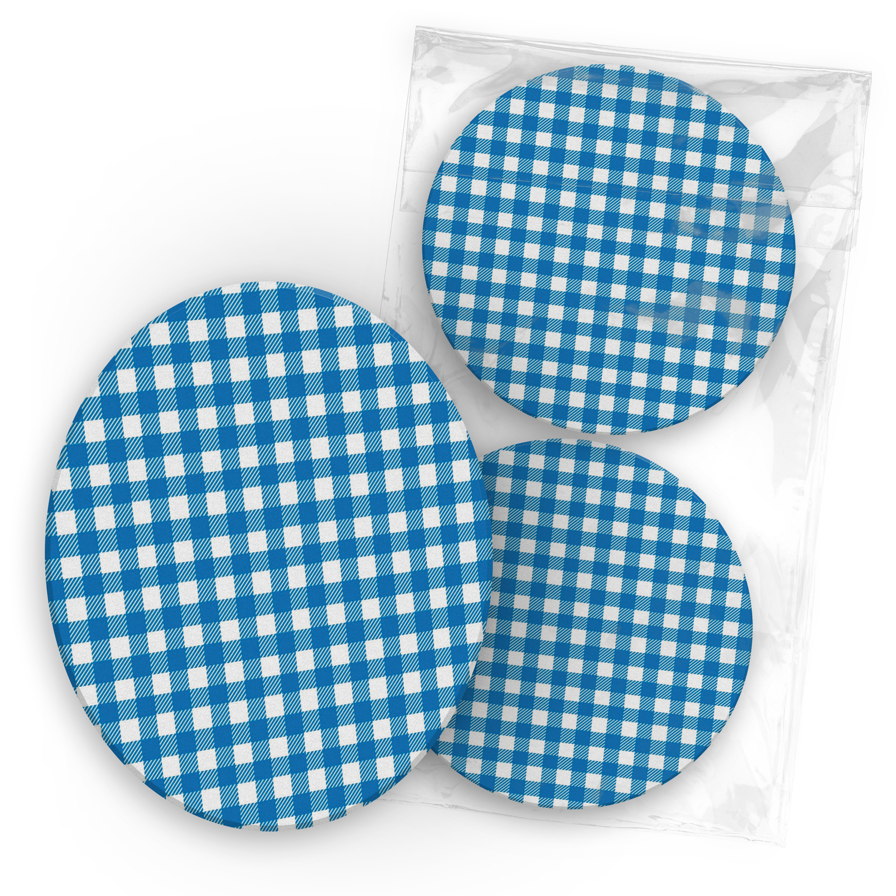 itenga 40x Bierdeckel blau wei� kariert Untersetzer 10,7cm