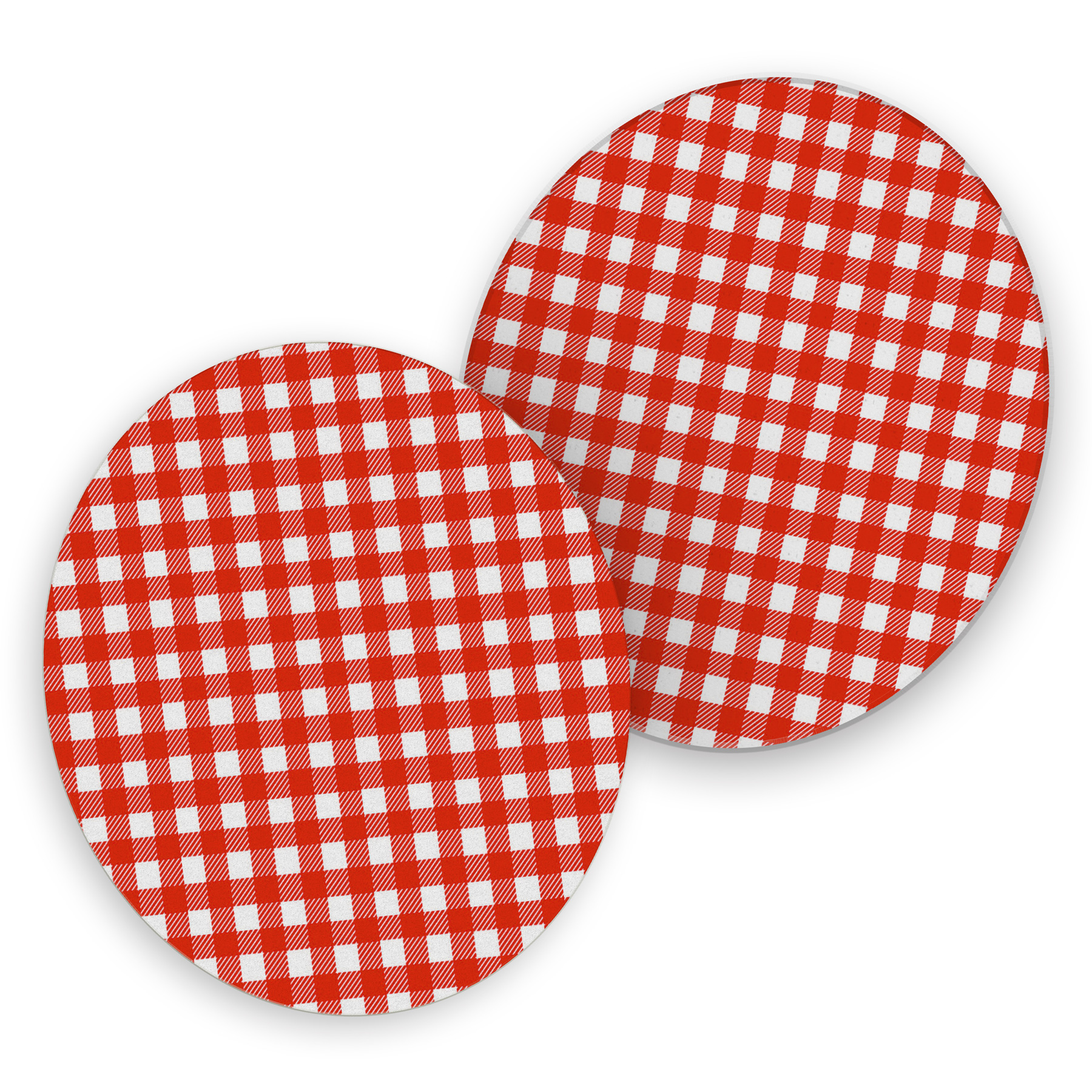 itenga 40x Bierdeckel rot wei� kariert Untersetzer 10,7cm