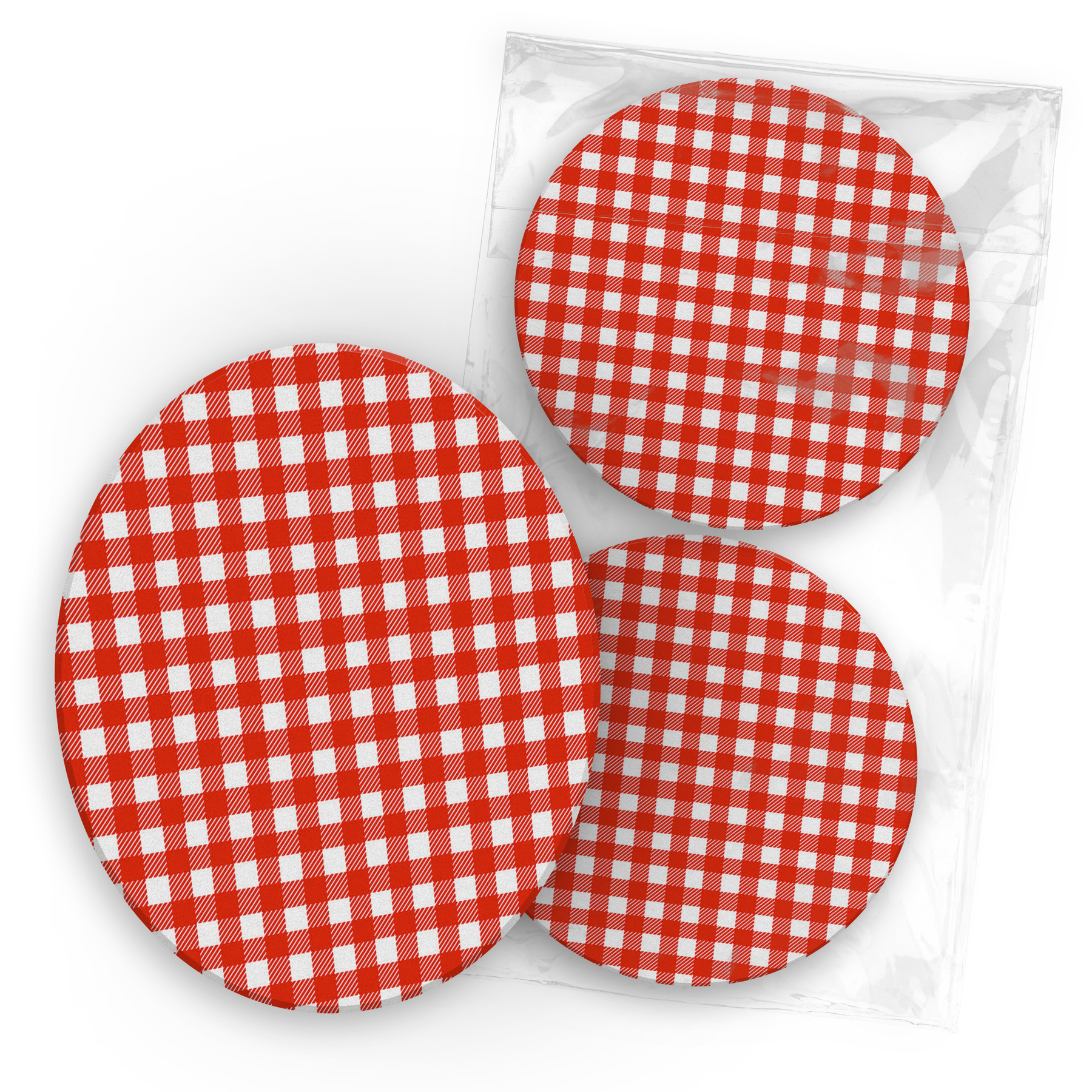 itenga 40x Bierdeckel rot wei� kariert Untersetzer 10,7cm