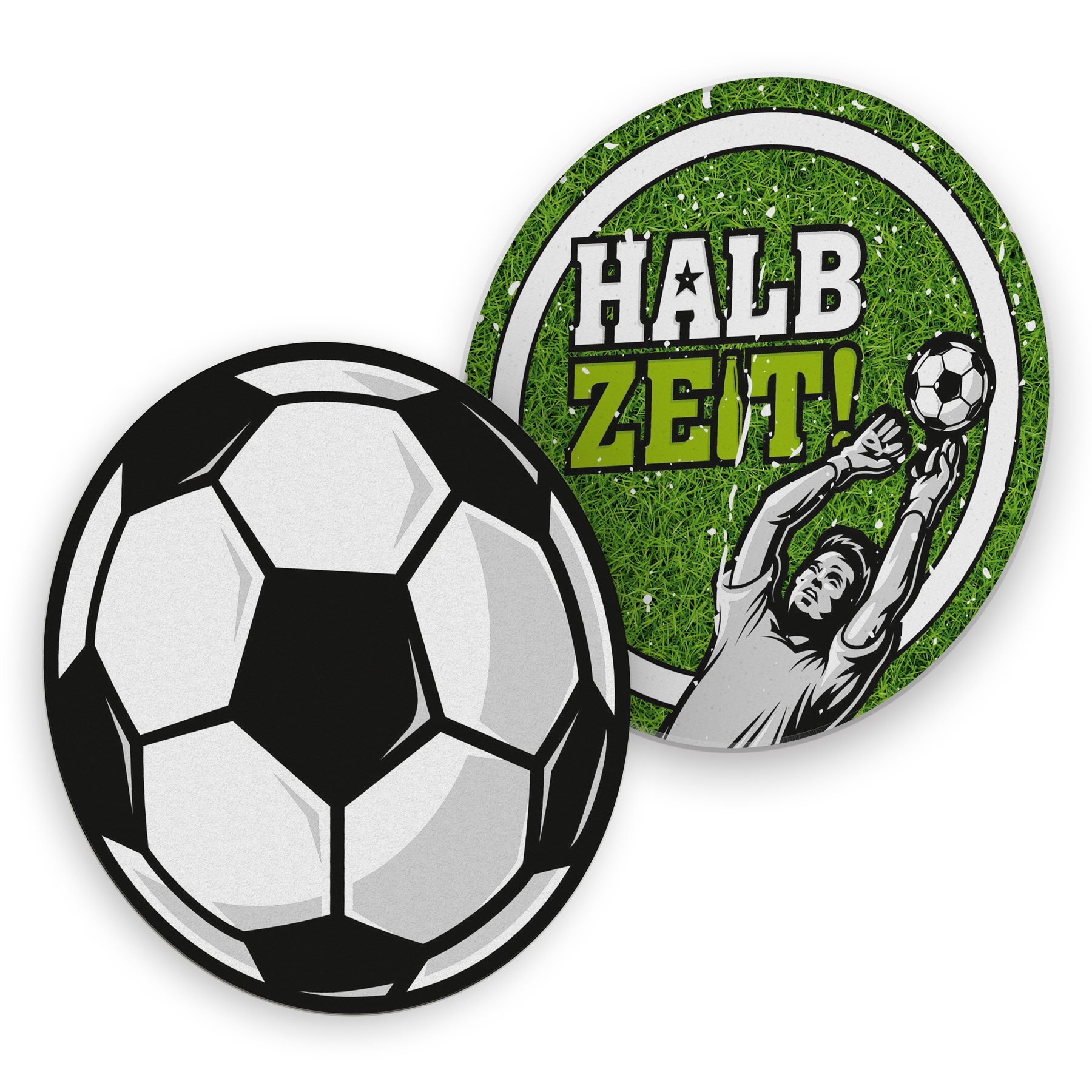 itenga 40x Bierdeckel Fu�ball Halbzeit Untersetzer rund