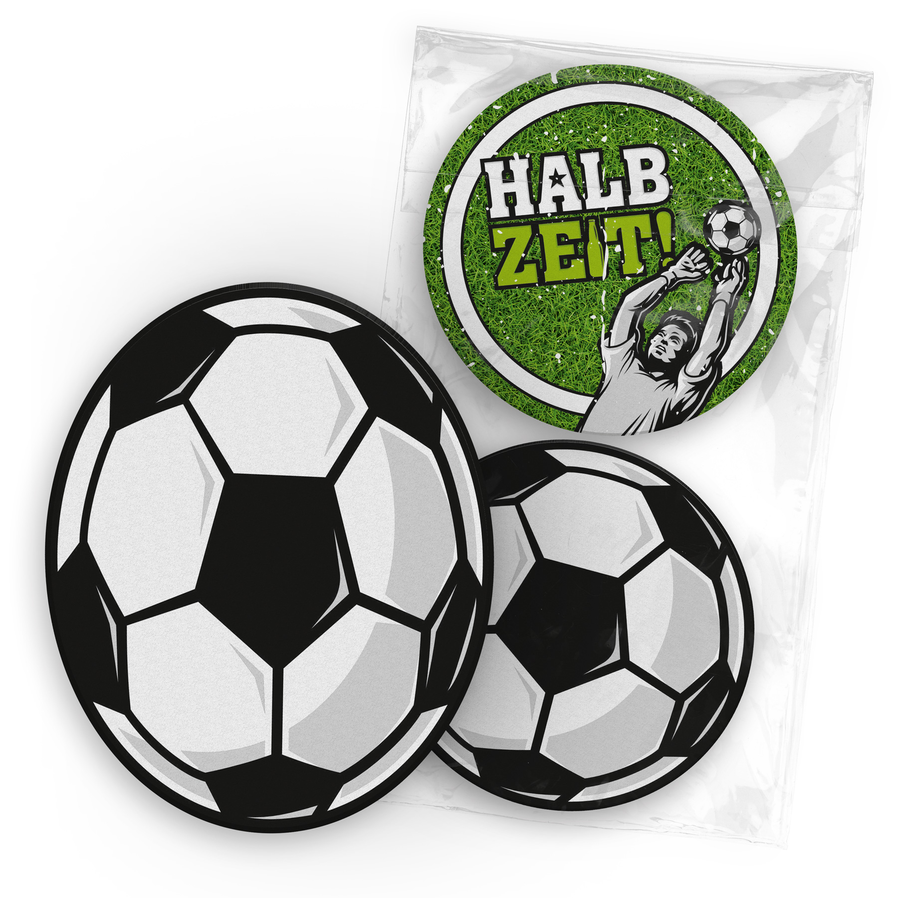 itenga 40x Bierdeckel Fu�ball Halbzeit Untersetzer rund