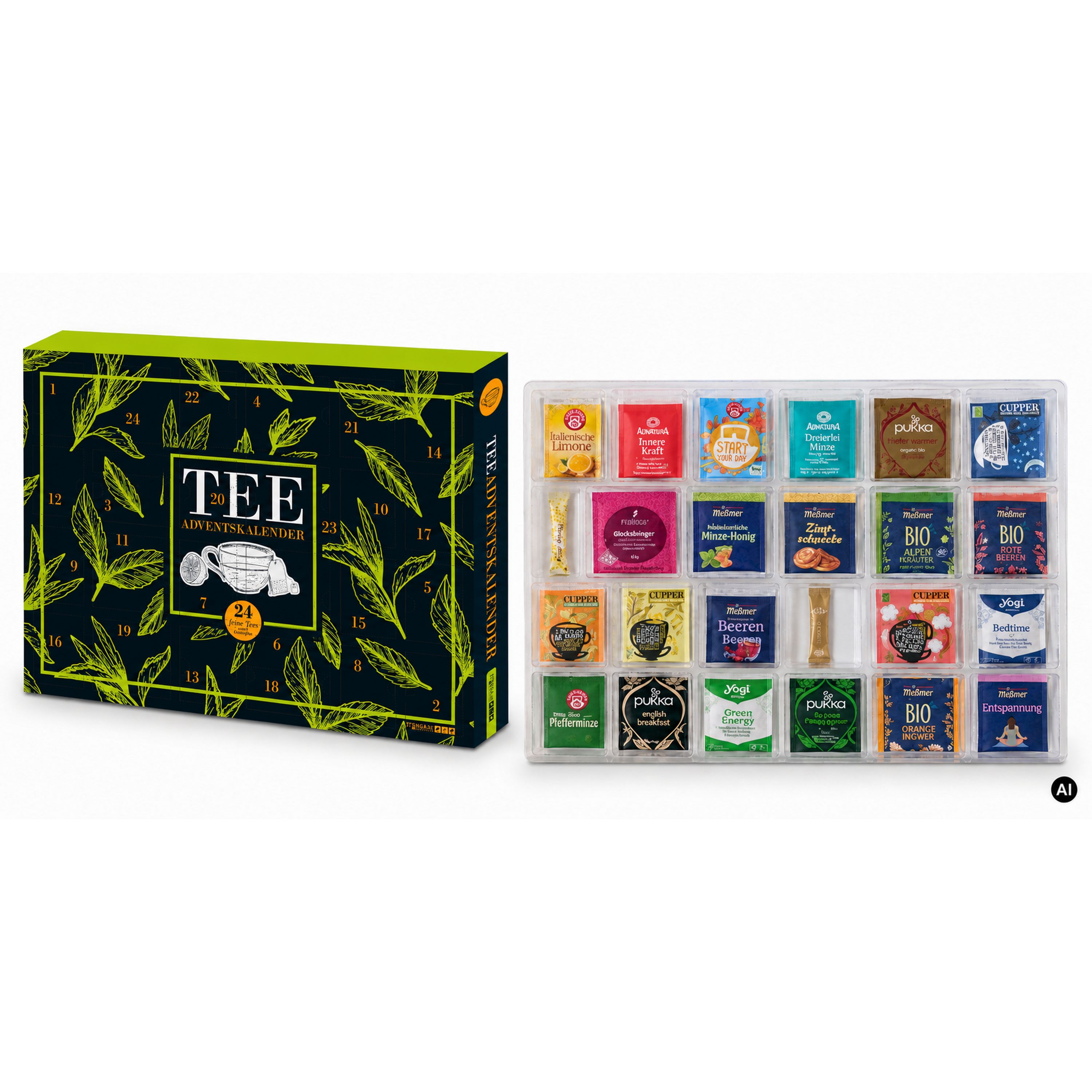 itenga Adventskalender gef�llt Tee - Teeadventskalender ...