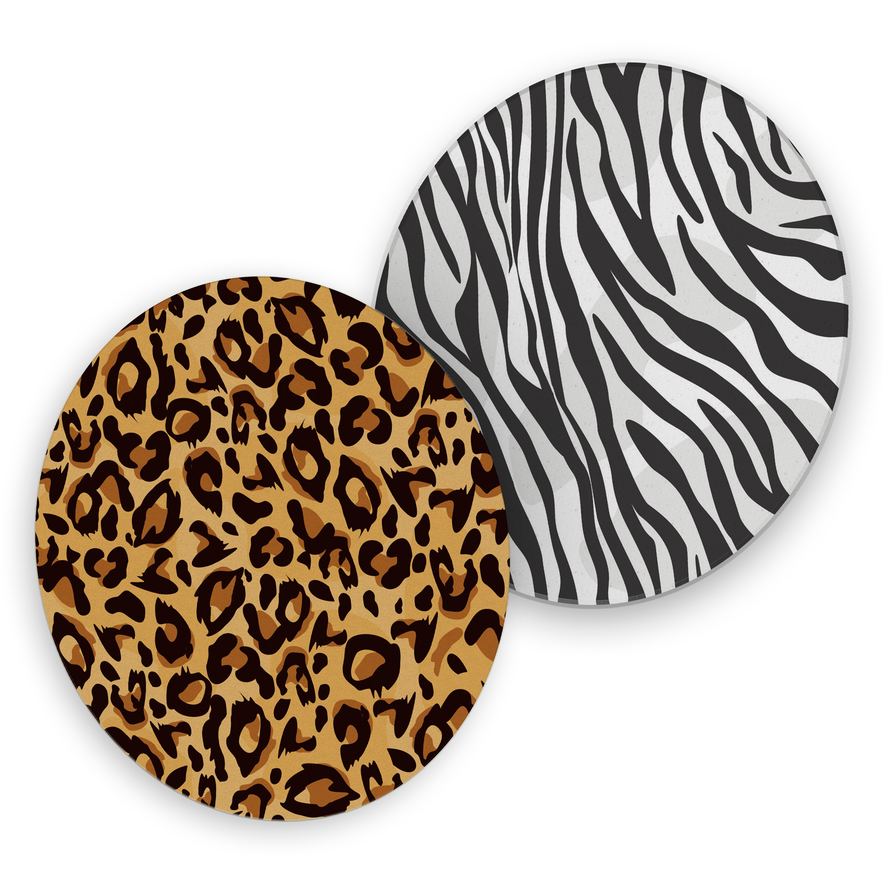 itenga 40x Bierdeckel rund Tiermuster Zebra und Leopard