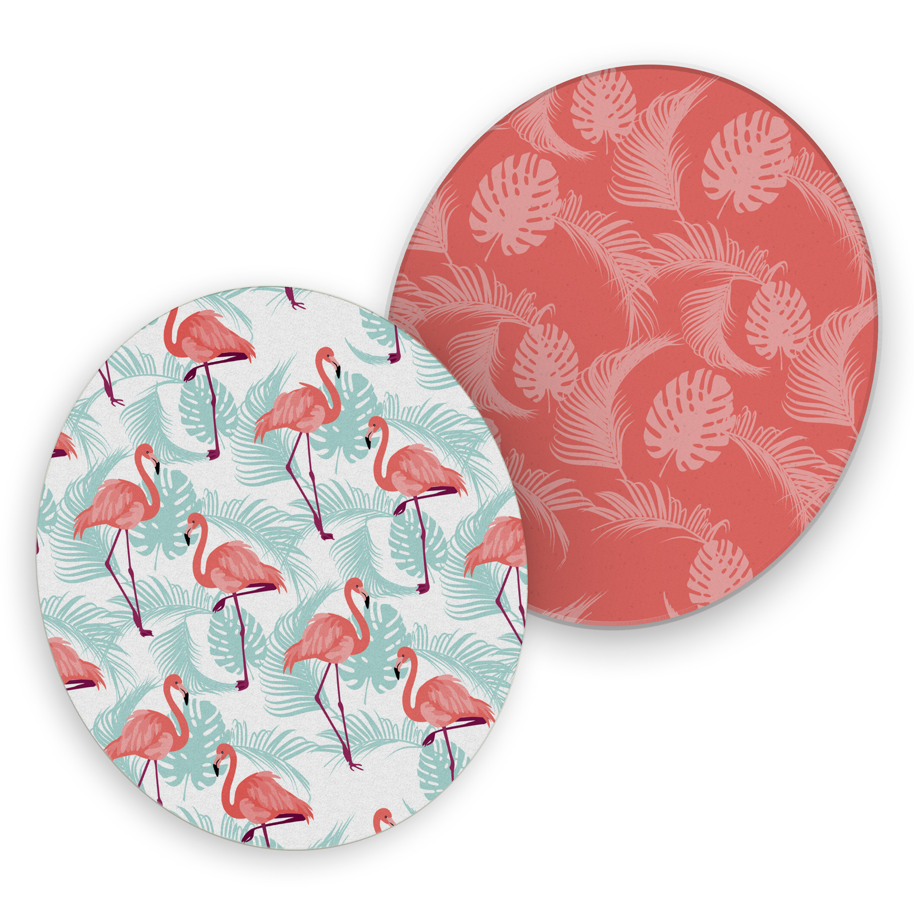 itenga 40x Bierdeckel rund Flamingo und Bl�tter Unterset...