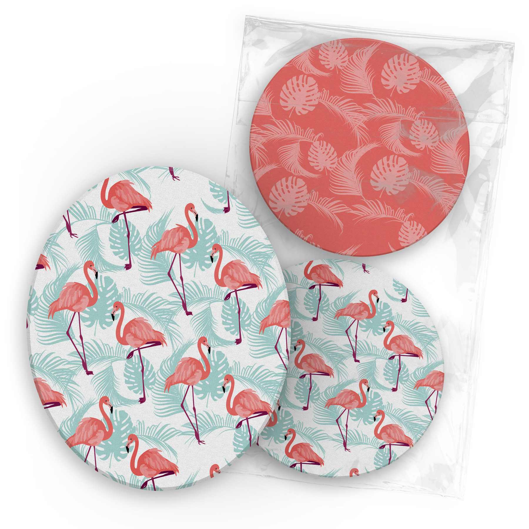 itenga 40x Bierdeckel rund Flamingo und Bl�tter Unterset...
