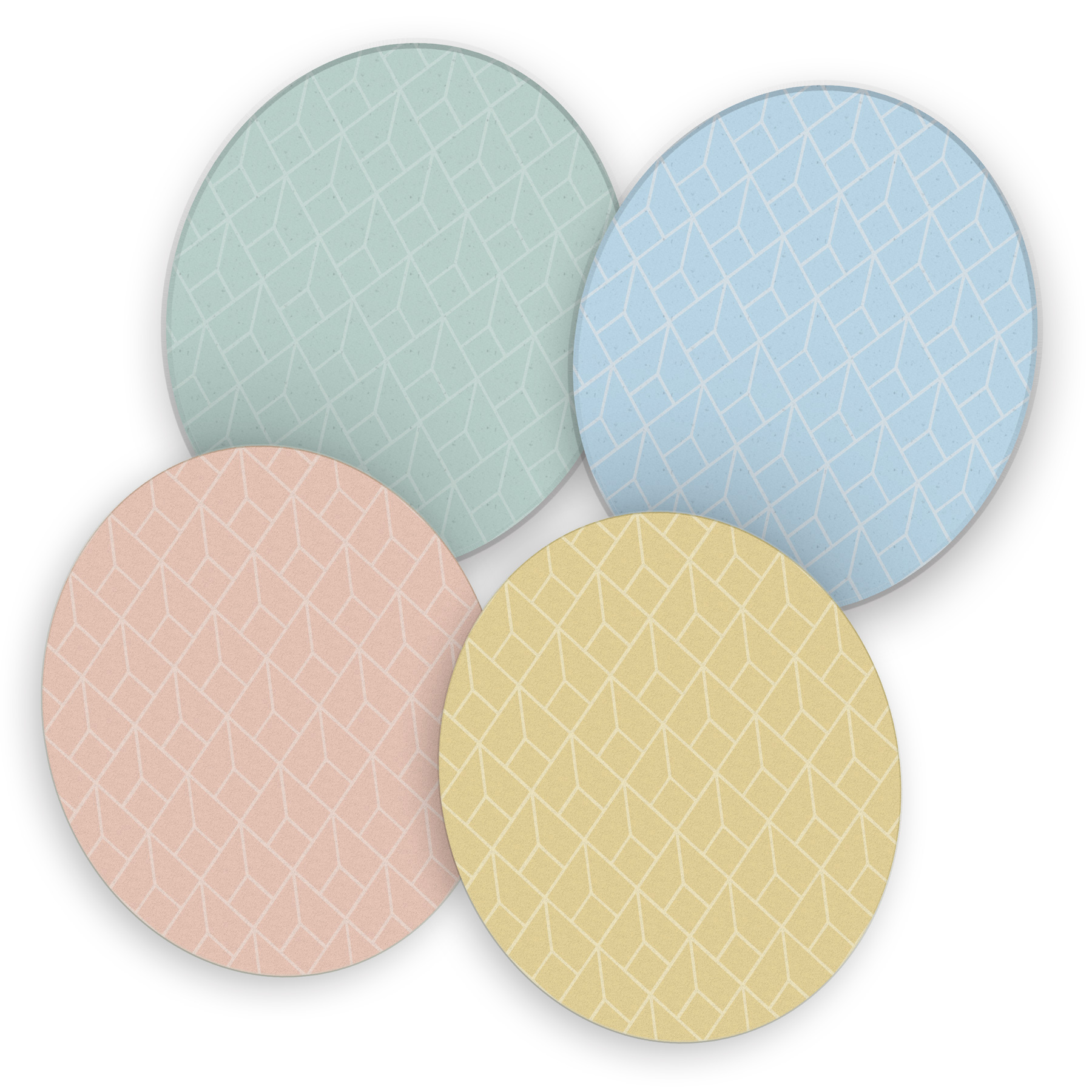 itenga 40x Bierdeckel rund Geometrie Pastell Muster Unte...