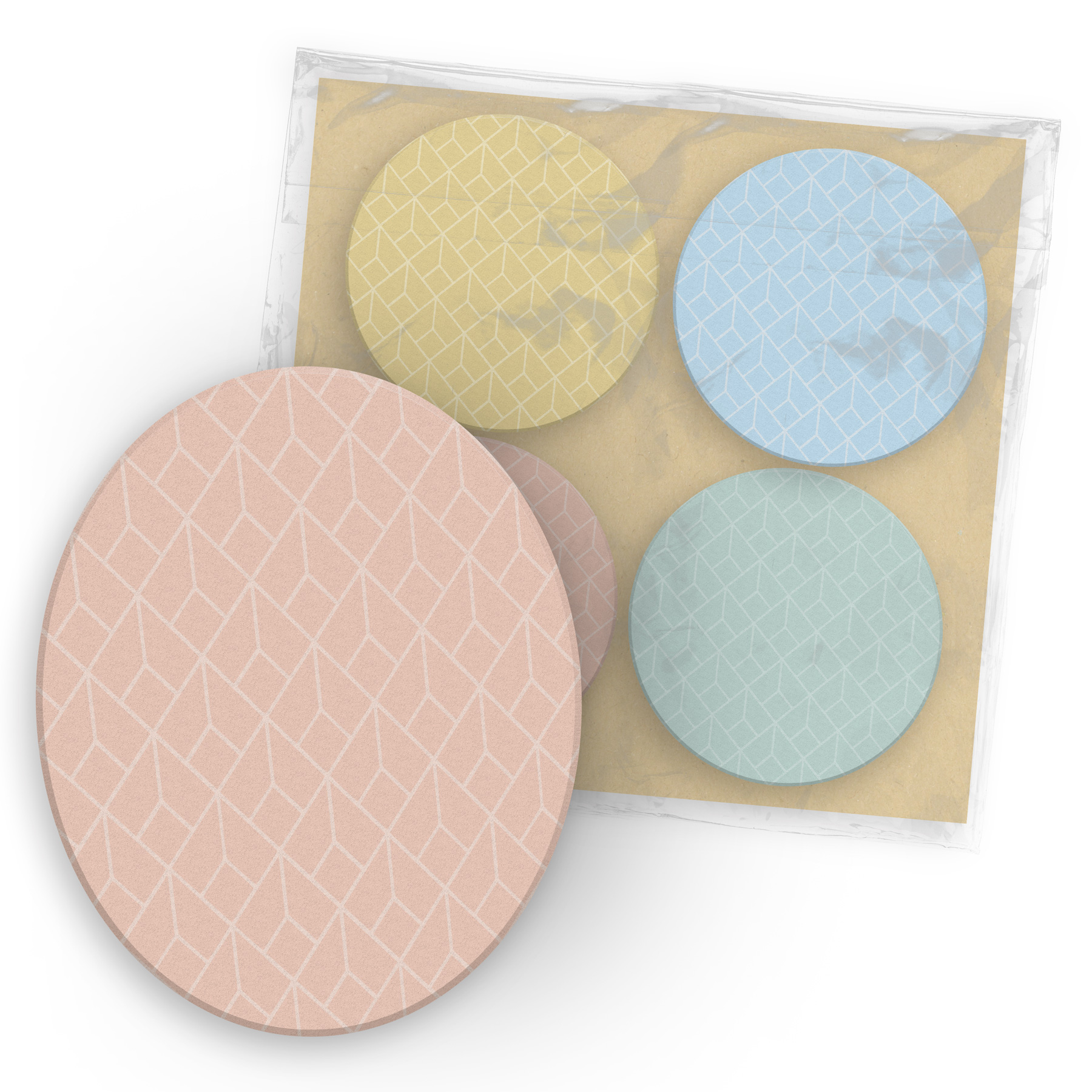 itenga 40x Bierdeckel rund Geometrie Pastell Muster Unte...
