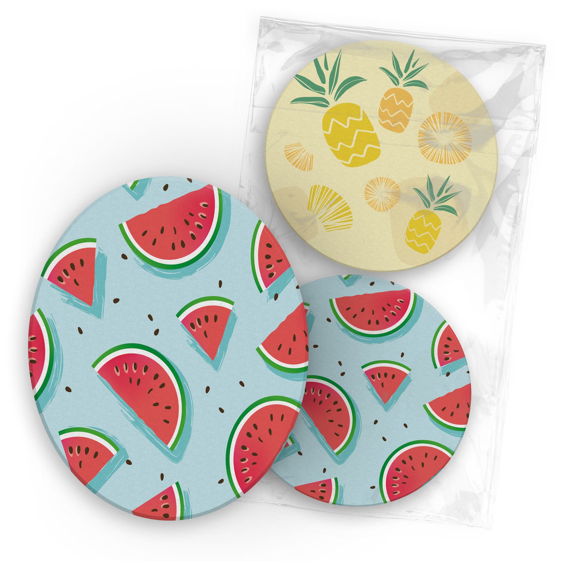 itenga 40x Bierdeckel rund Sommer Fr�chte Melone Ananas