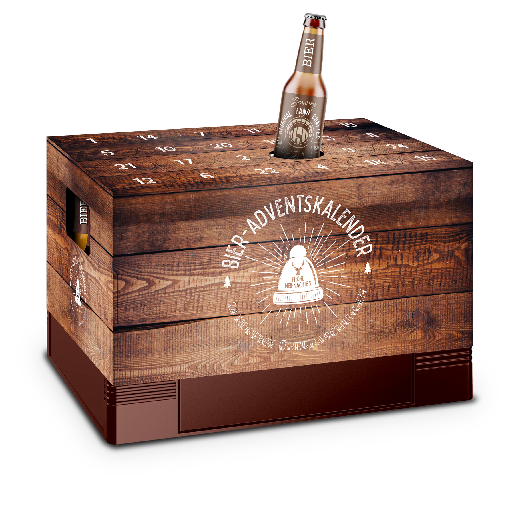 itenga Adventskalender f�r Bierkasten Motiv 1 Holzkiste ...