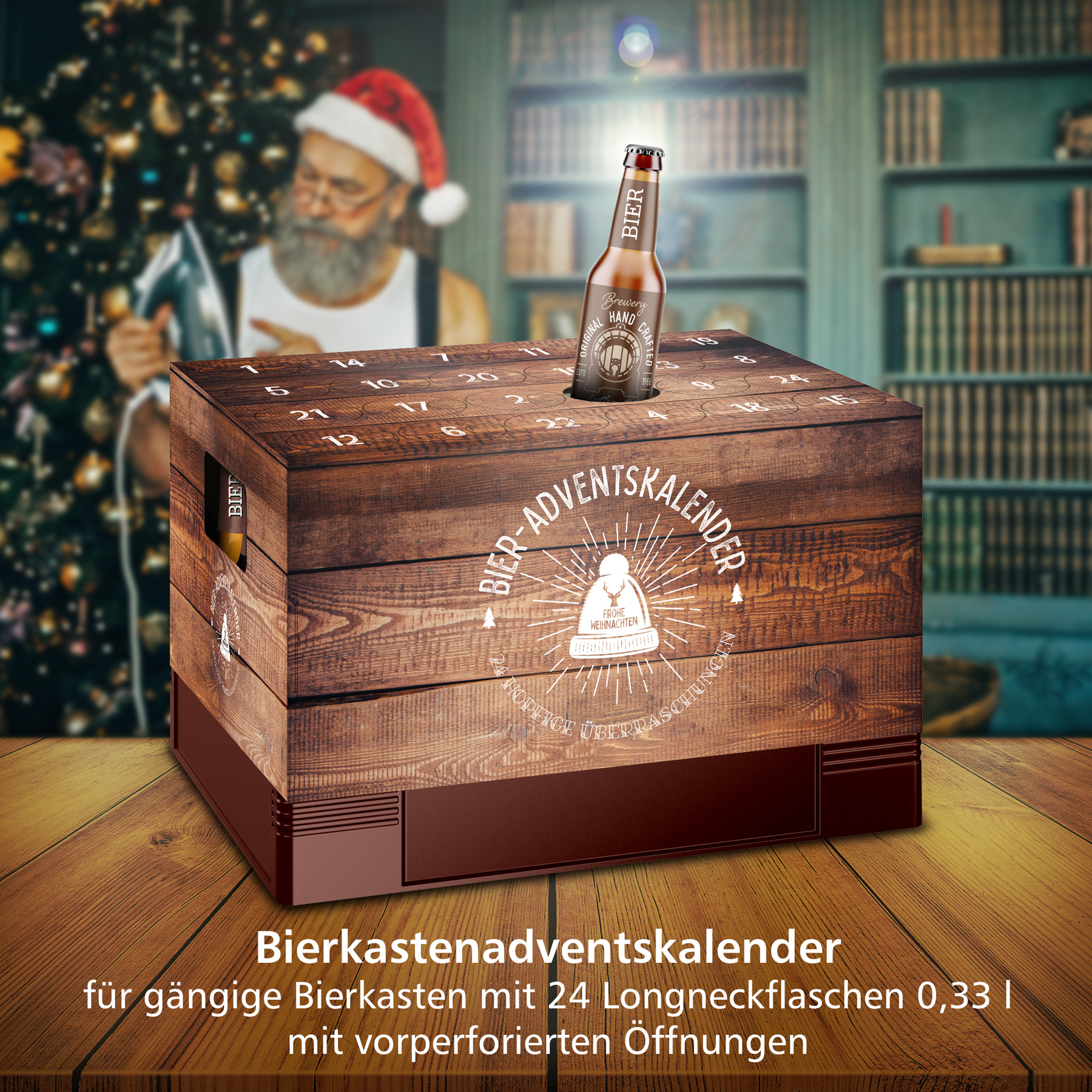 itenga Adventskalender f�r Bierkasten Motiv 1 Holzkiste ...