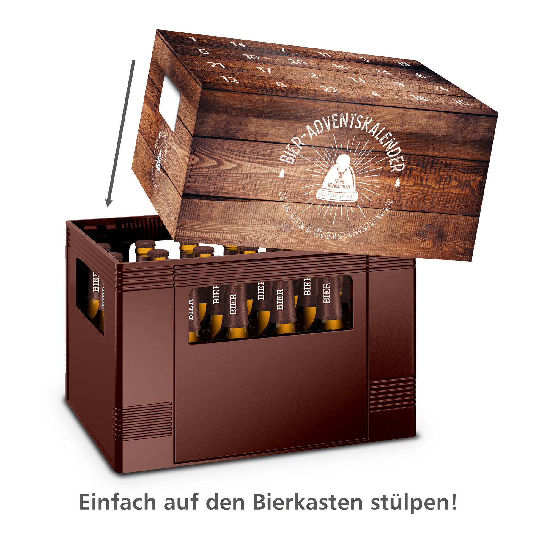 itenga Adventskalender f�r Bierkasten Motiv 1 Holzkiste ...