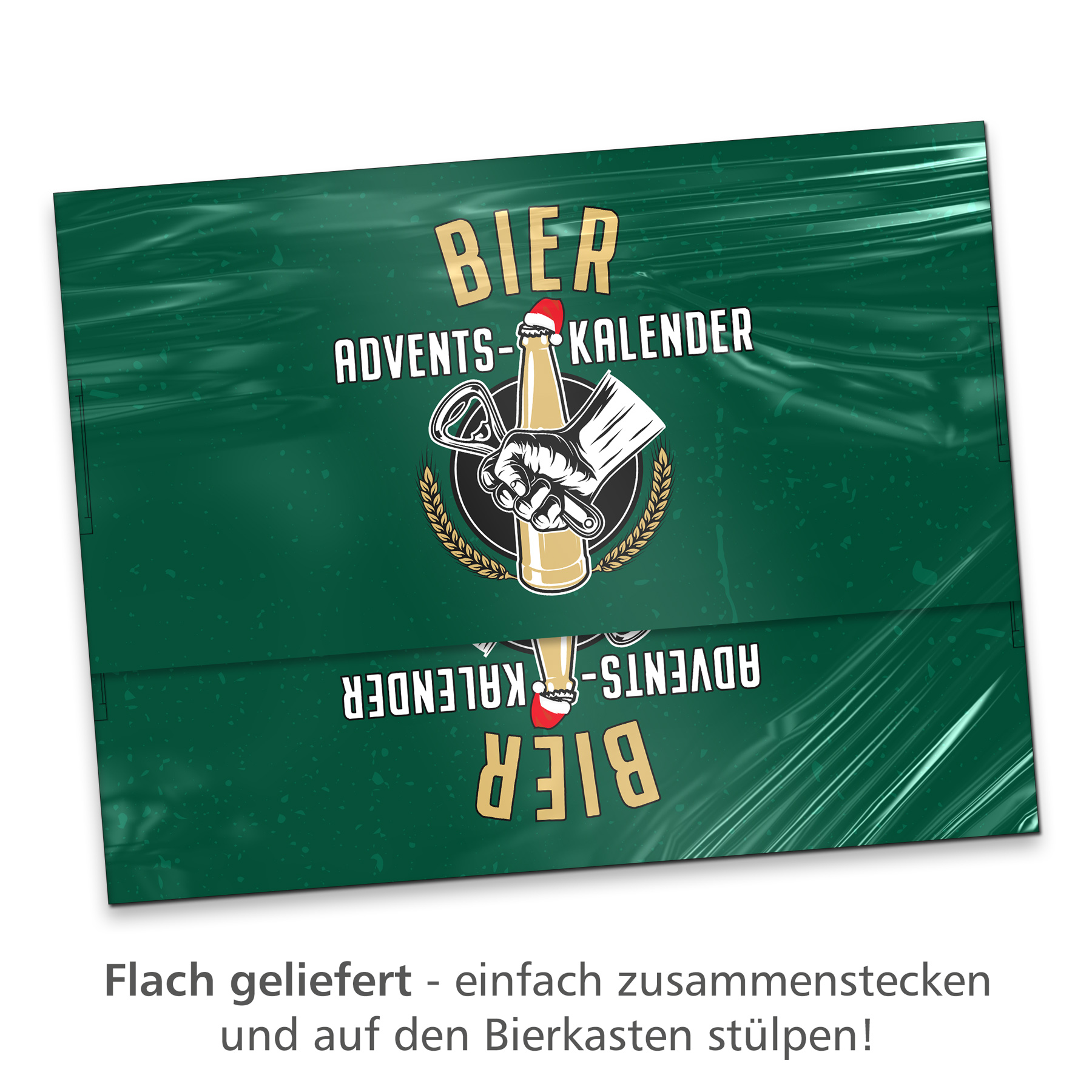 itenga Adventskalender f�r Bierkasten klassisch gr�n gol...