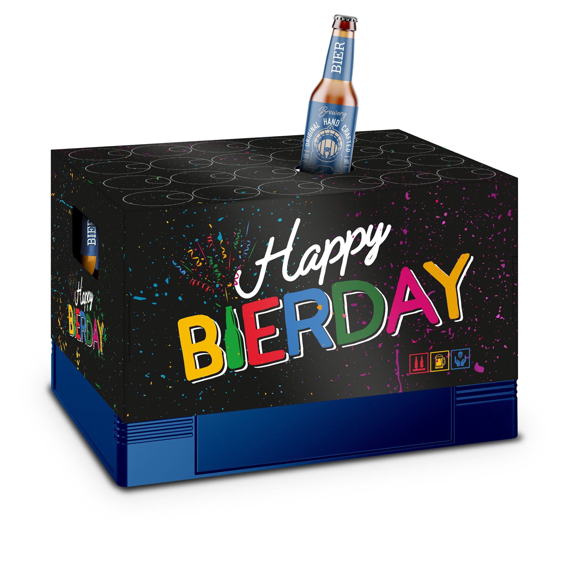 itenga Bierkasten Geschenkverpackung Happy Bierday H�lle...