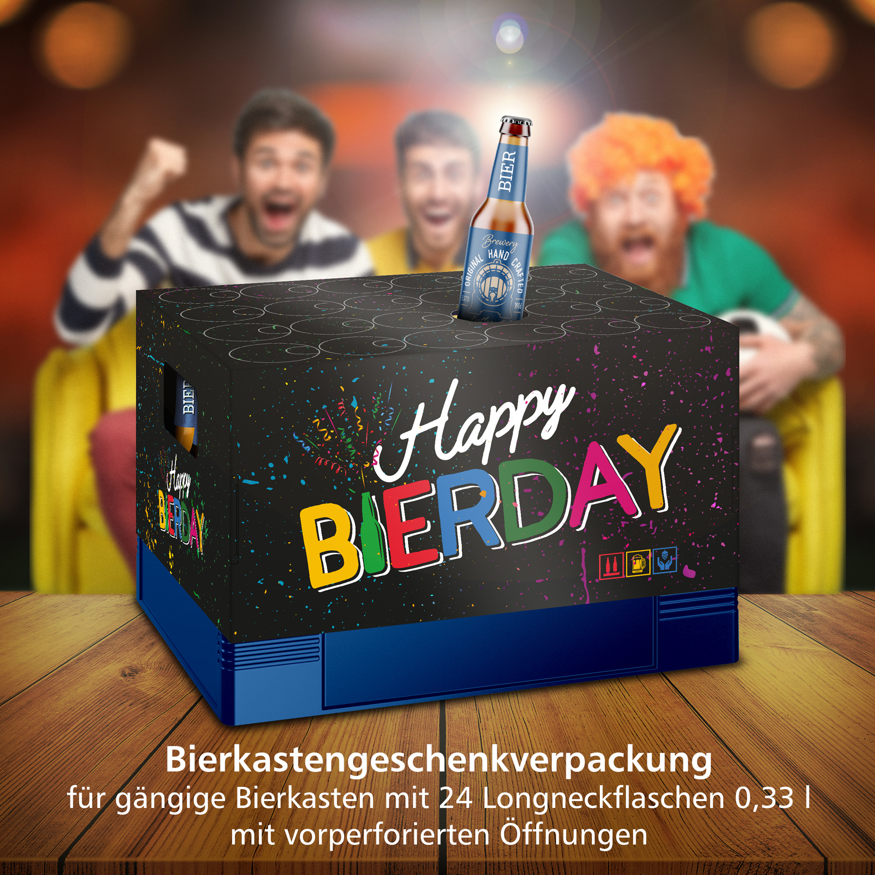 itenga Bierkasten Geschenkverpackung Happy Bierday H�lle...