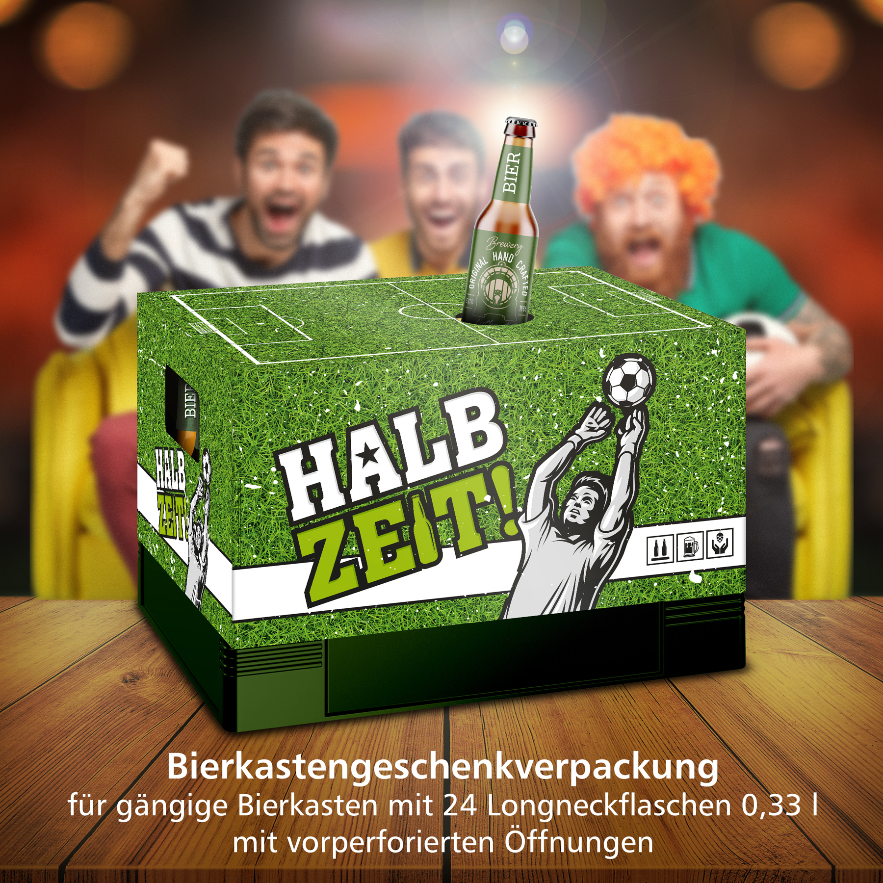 itenga Bierkasten Geschenkverpackung Motiv Fu�ball- H�ll...