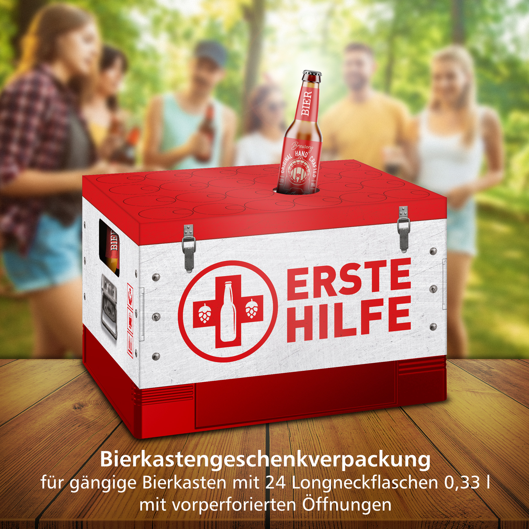 itenga Bierkasten Geschenkverpackung Motiv Erste Hilfe -...