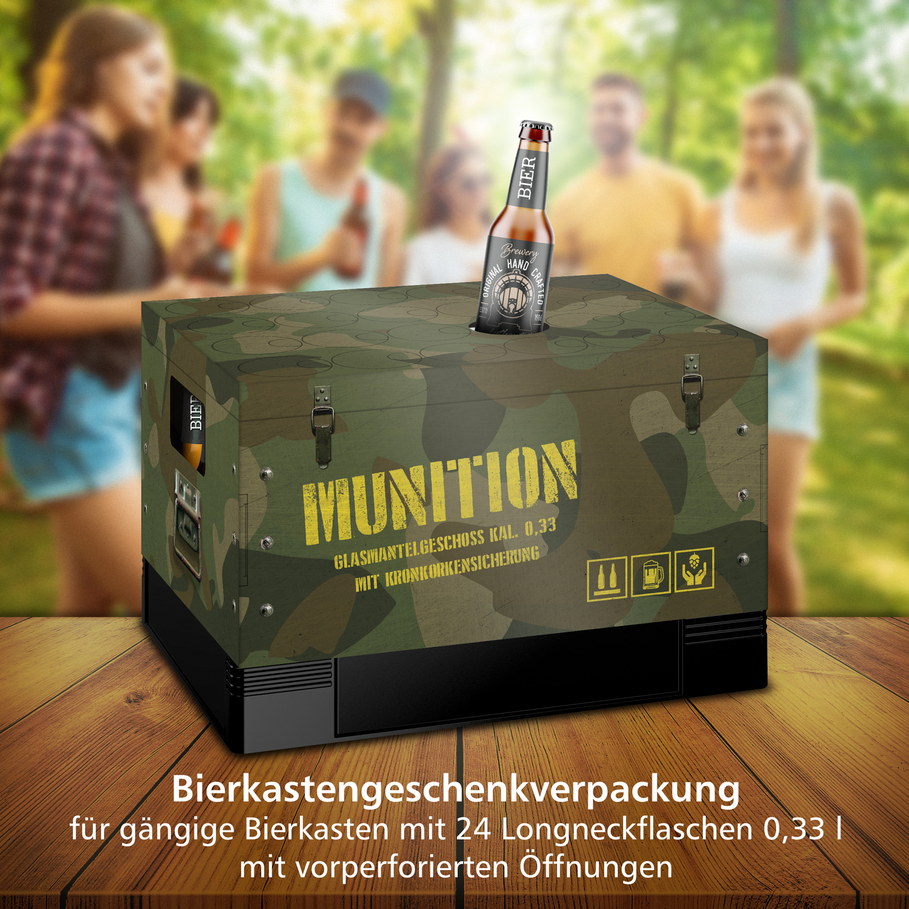 itenga Bierkasten Geschenkverpackung Motiv Munitionskist...