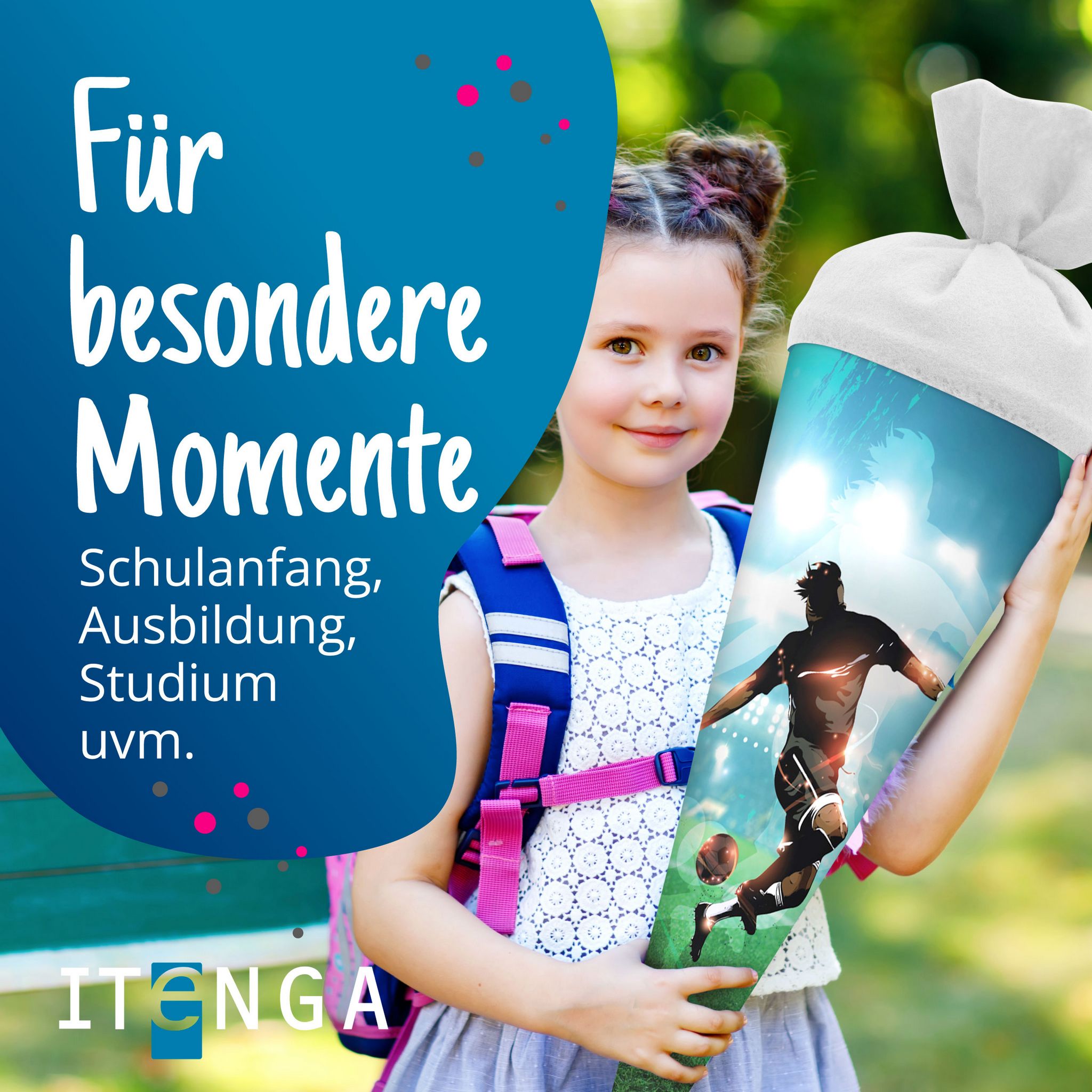 itenga Schult�te Zuckert�te 70cm rund Fu�ball Filzversch...