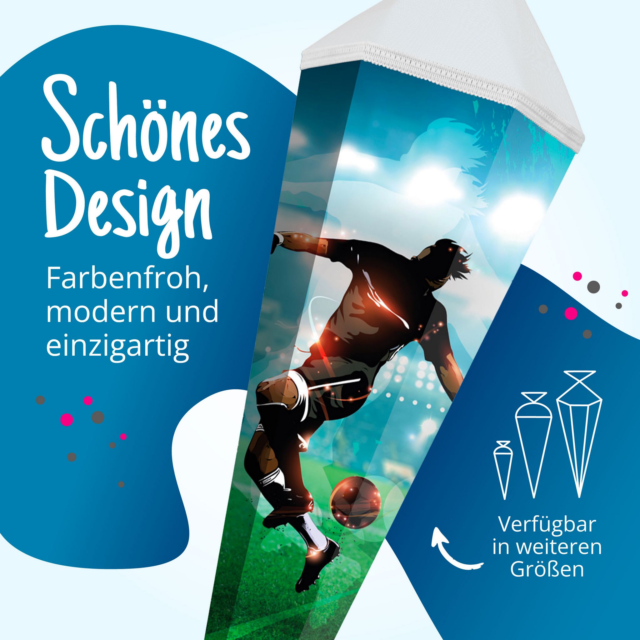itenga Schult�te 85cm eckig Motiv Fu�ball mit T�llversch...