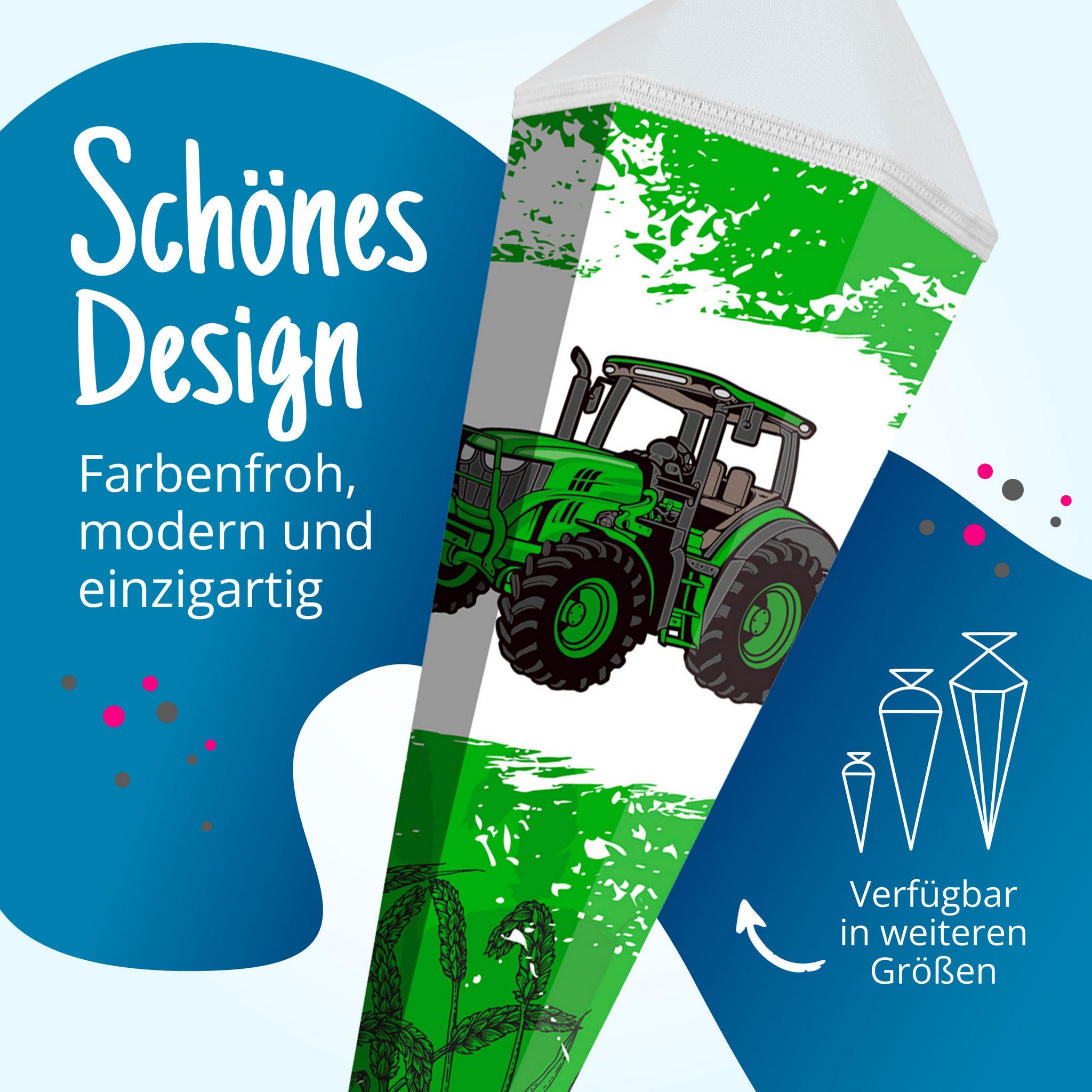 ITENGA Schult�te 85cm eckig Motiv Traktor mit T�llversch...