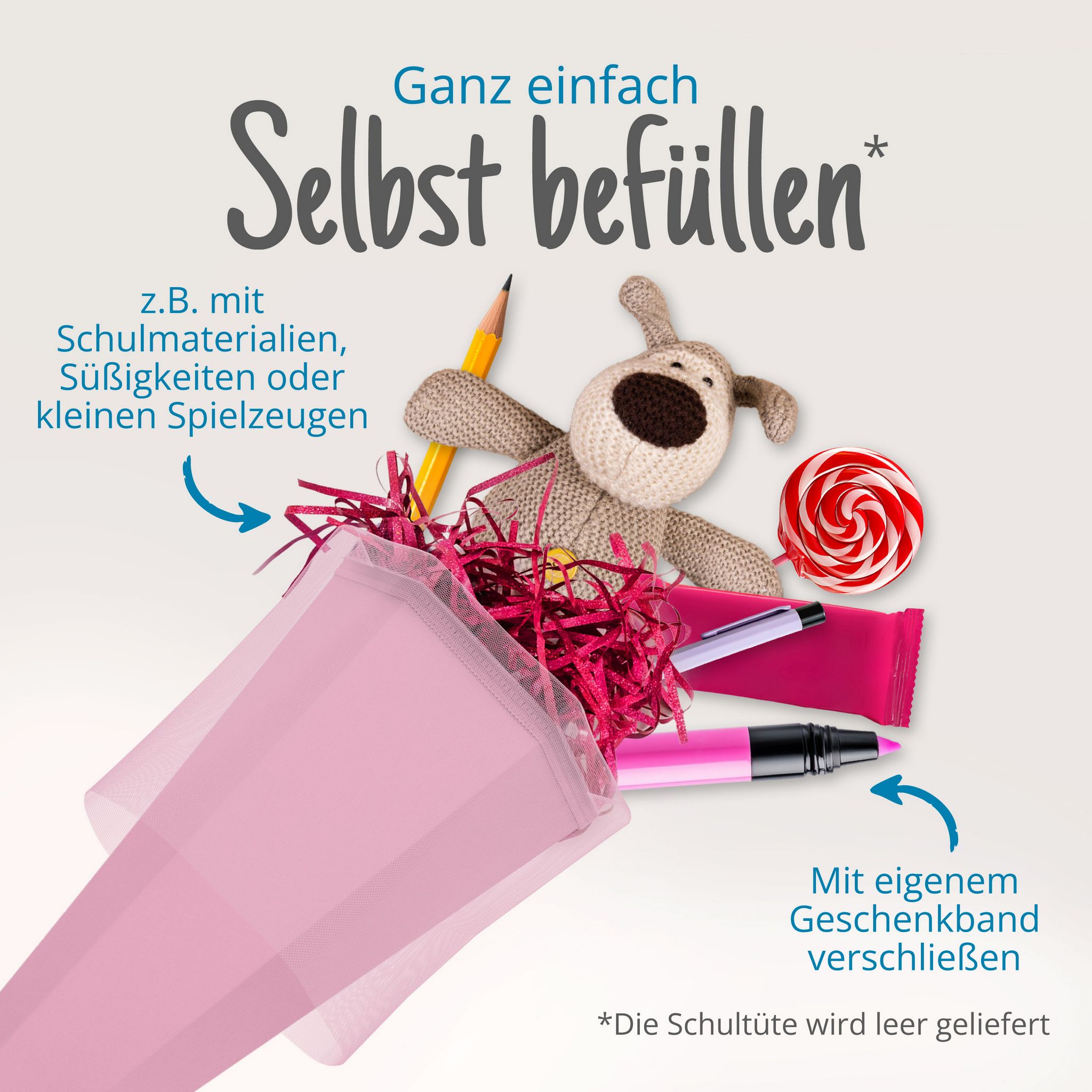 itenga Bastelschult�te mit Verschluss ROSA 6eckig 85cm