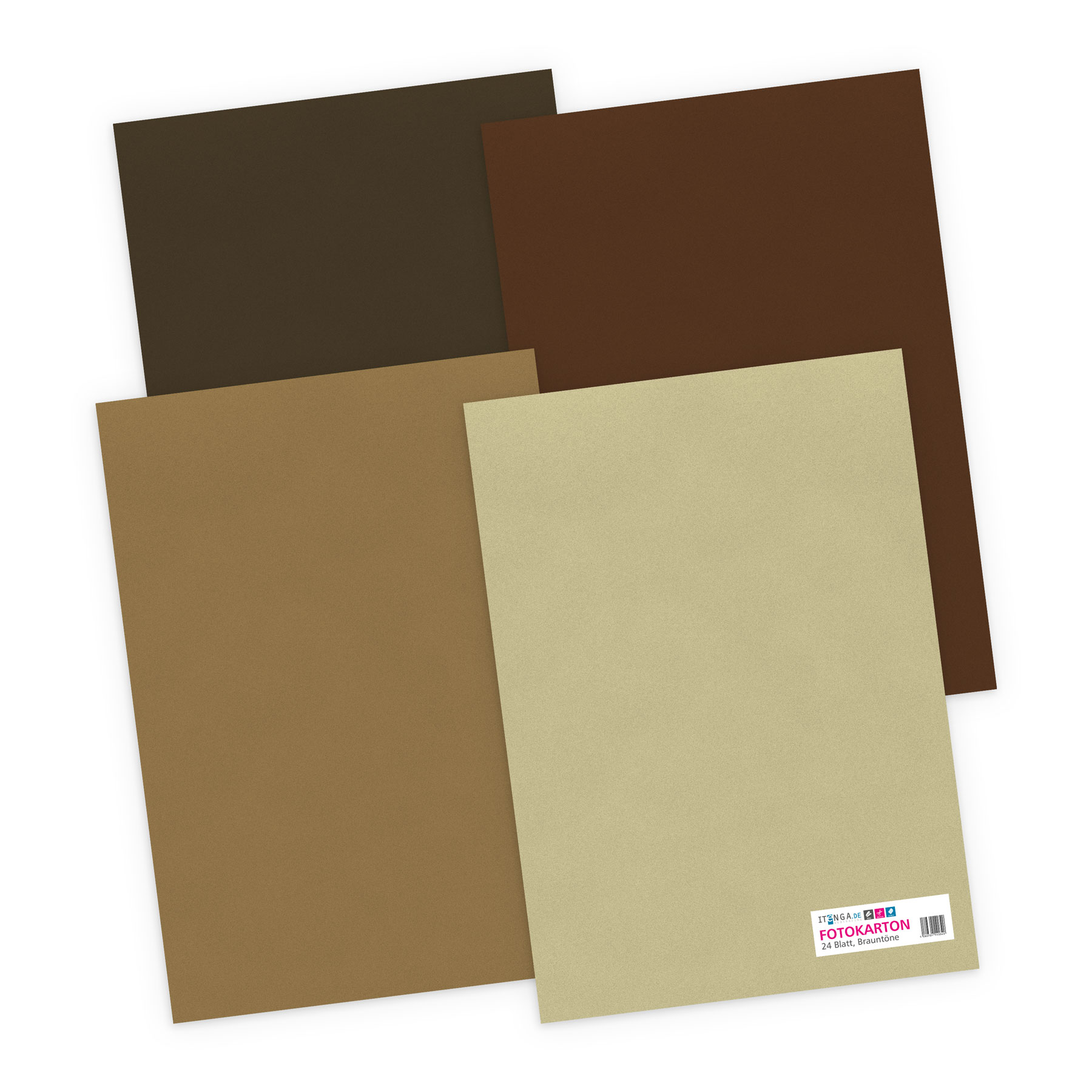 ITENGA Fotokarton - A4 300 g/qm 24 Blatt - Braunt�ne - 4...